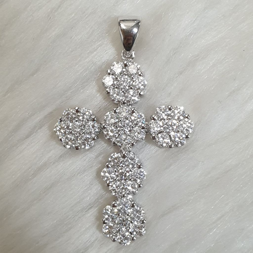 Cross Pendant - 14K White Gold (SOLD - INQUIRE FOR MADE TO ORDER)