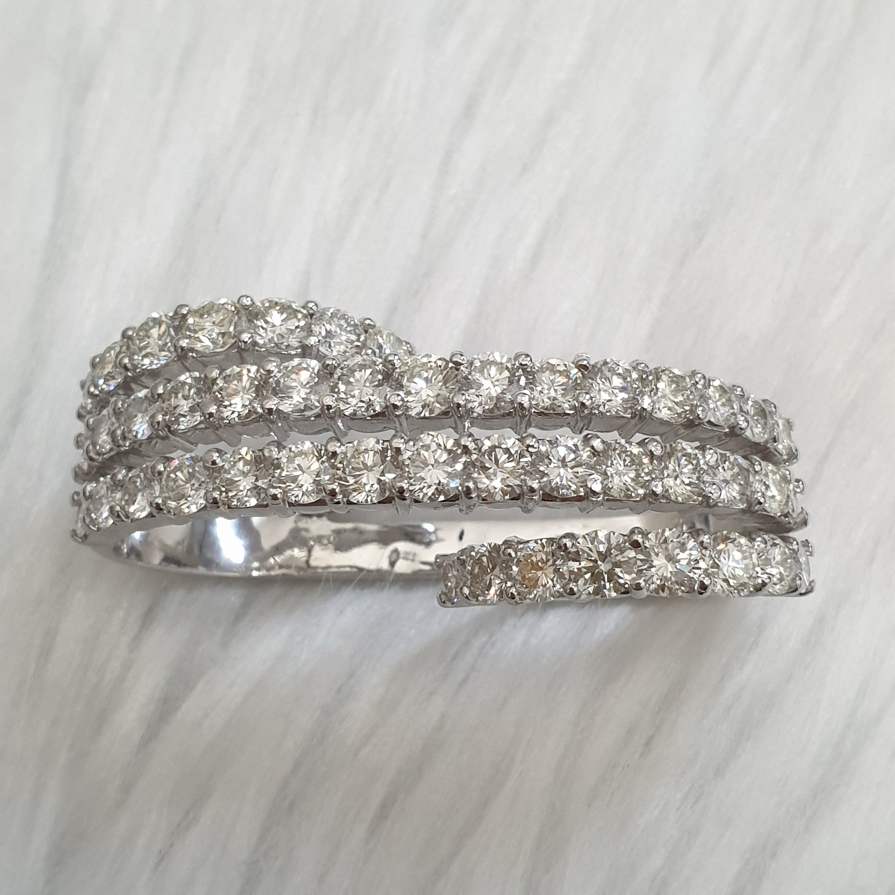 Double Finger Ring - 14K White Gold