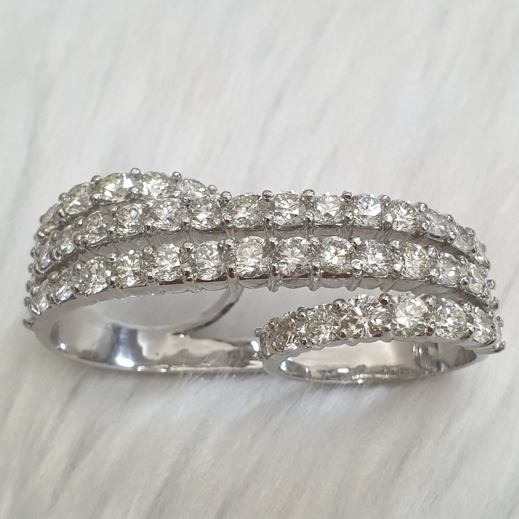 Double Finger Ring - 14K White Gold
