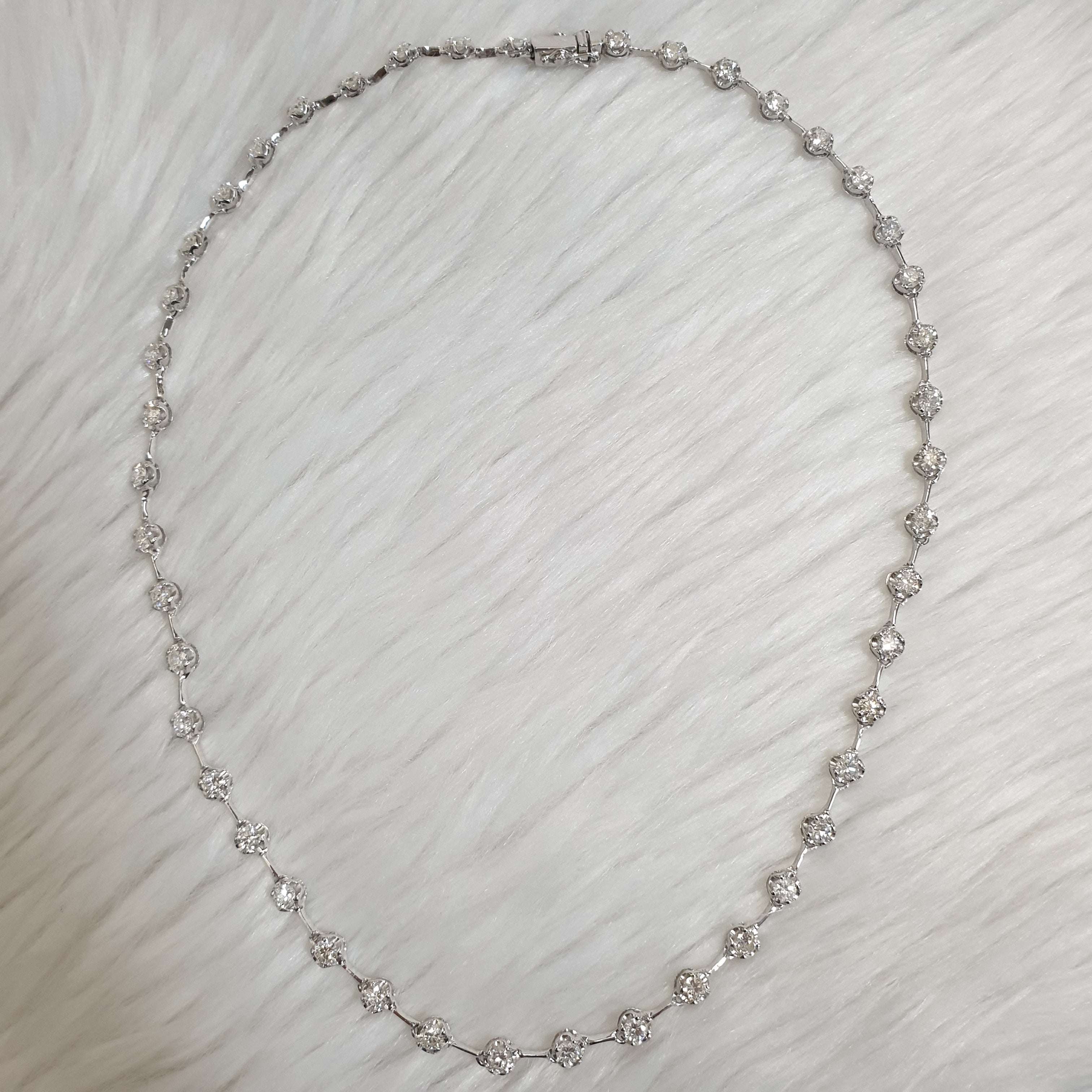 Infinity Diamond Station Necklace - 14K White Gold (SOLD - INQUIRE FOR MADE TO ORDER)