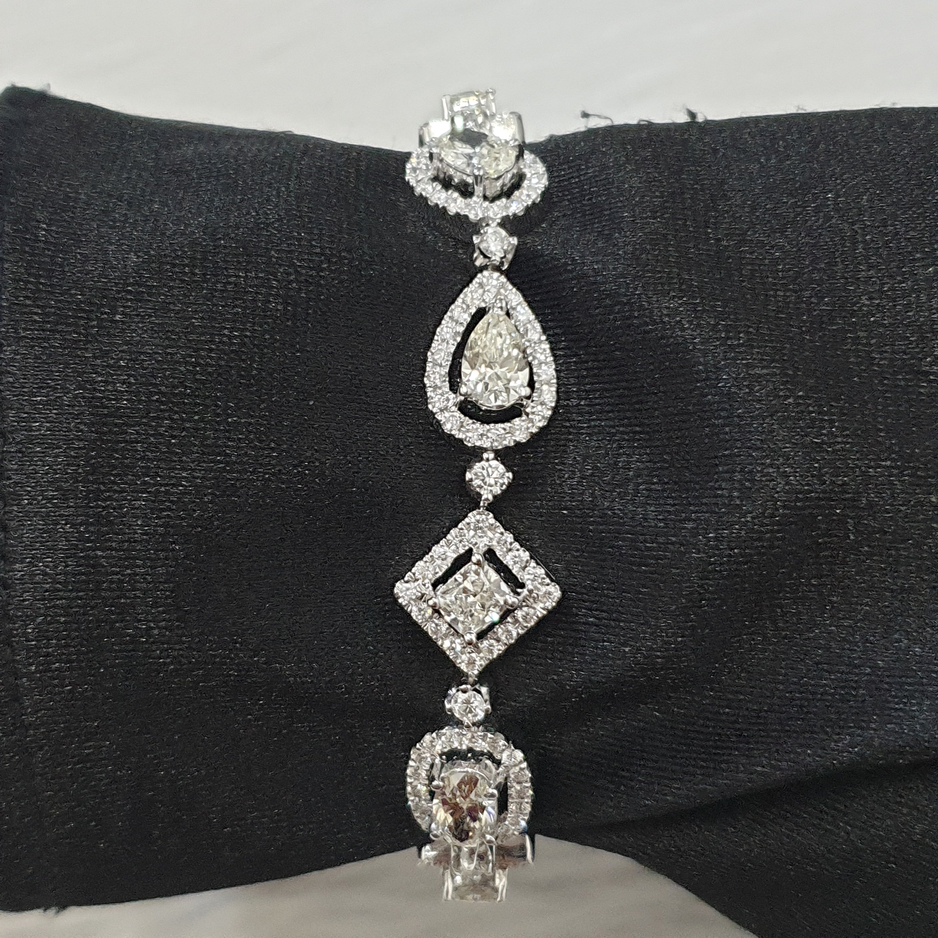 Multi-Shape Diamond Bracelet 14K White Gold
