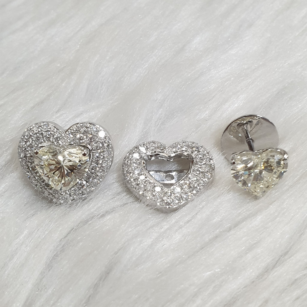 Detachable Pair Earring - 14K White Gold