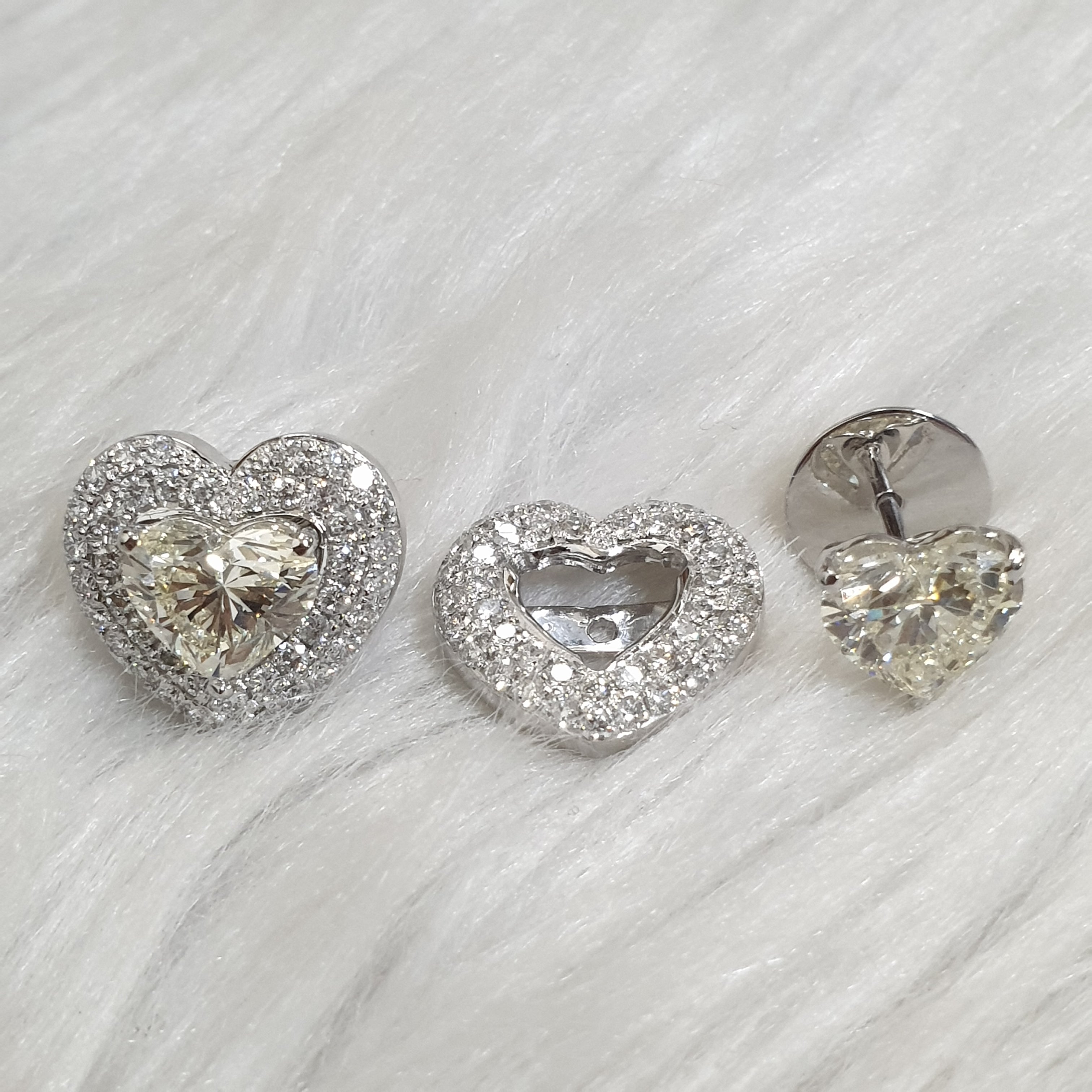 Detachable Pair Earring - 14K White Gold