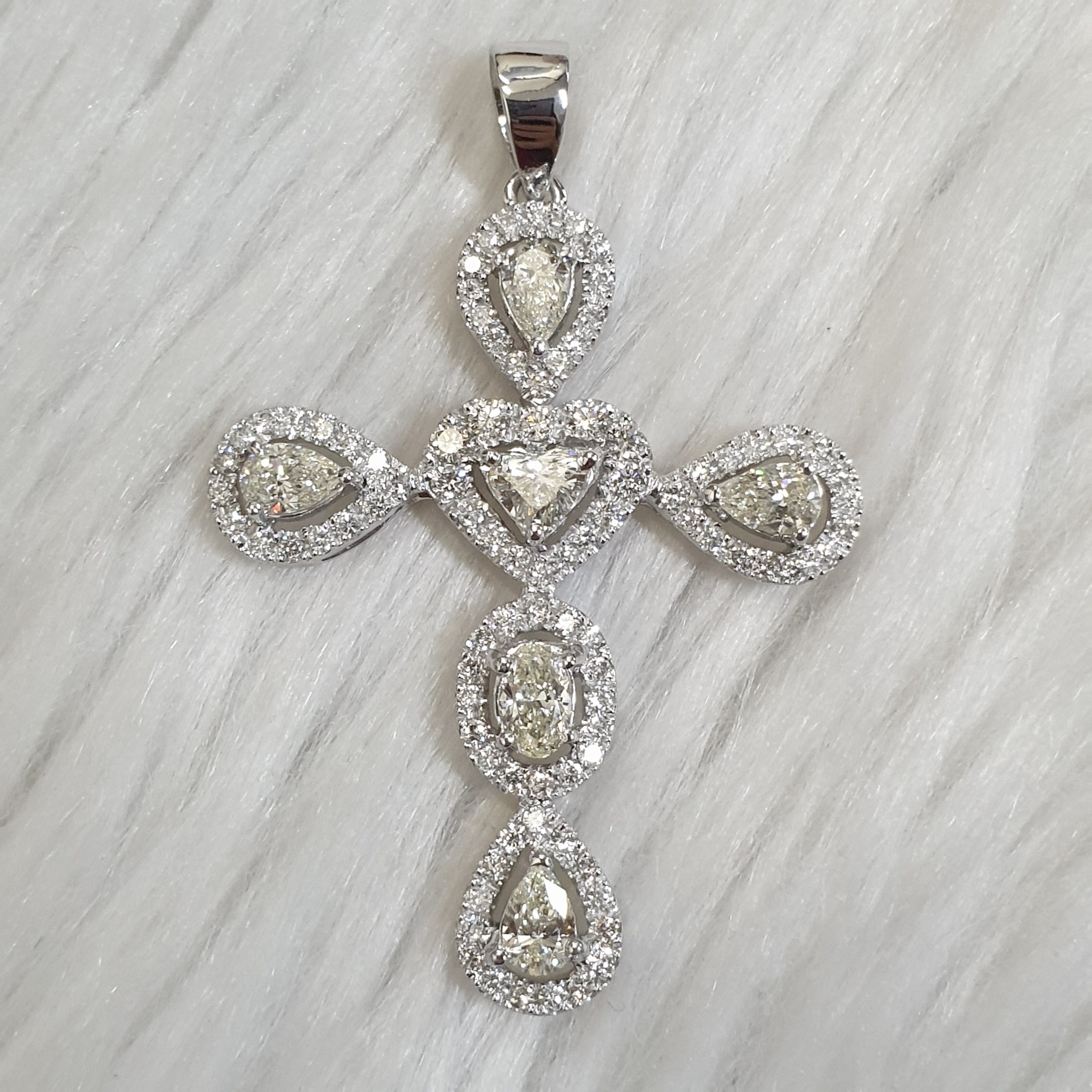 Cross Pendant - 14K White Gold (SOLD - INQUIRE FOR MADE TO ORDER)