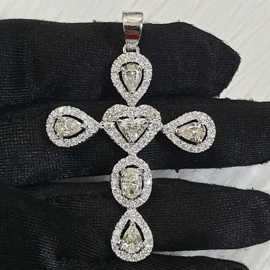 Cross Pendant - 14K White Gold (SOLD - INQUIRE FOR MADE TO ORDER)