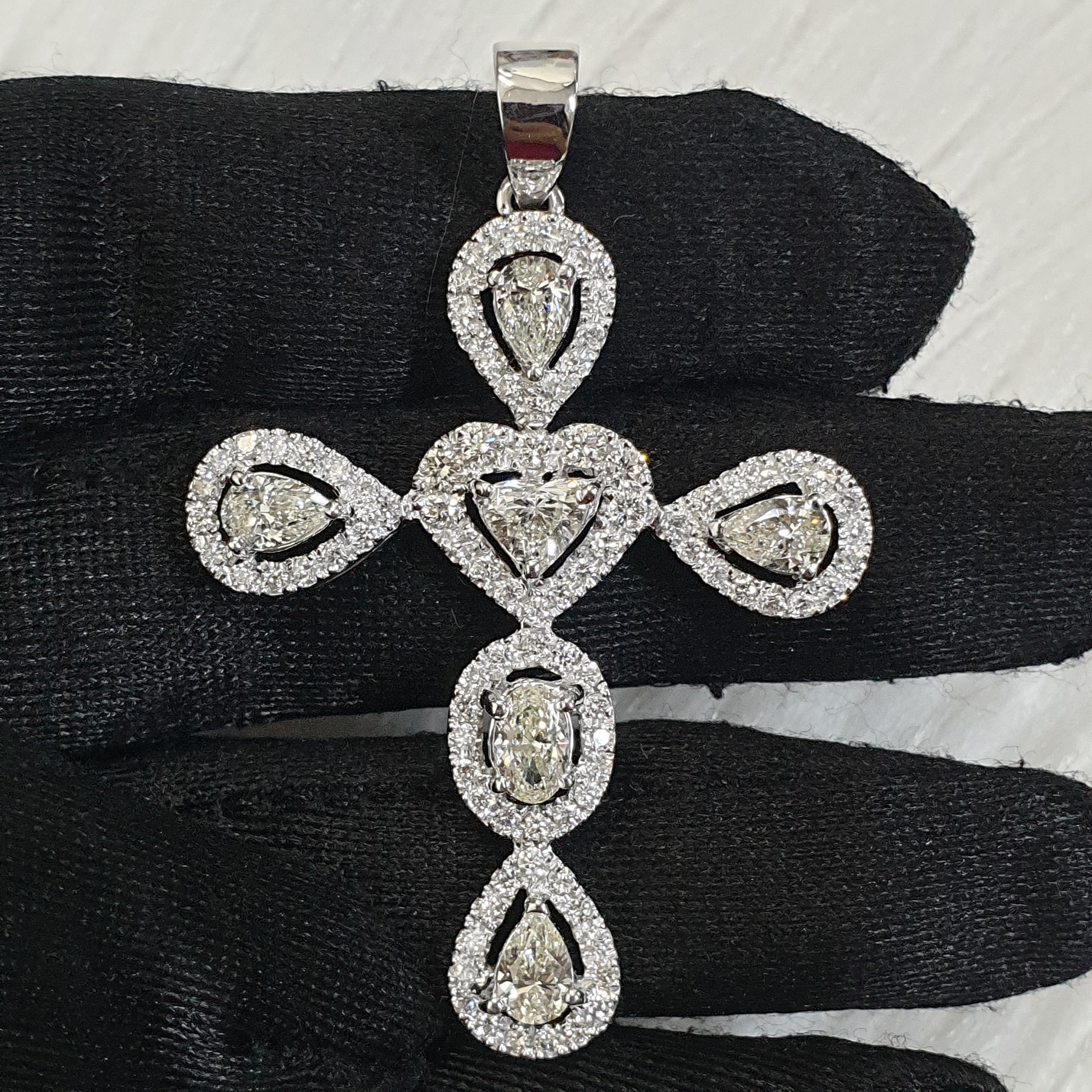 Cross Pendant - 14K White Gold (SOLD - INQUIRE FOR MADE TO ORDER)