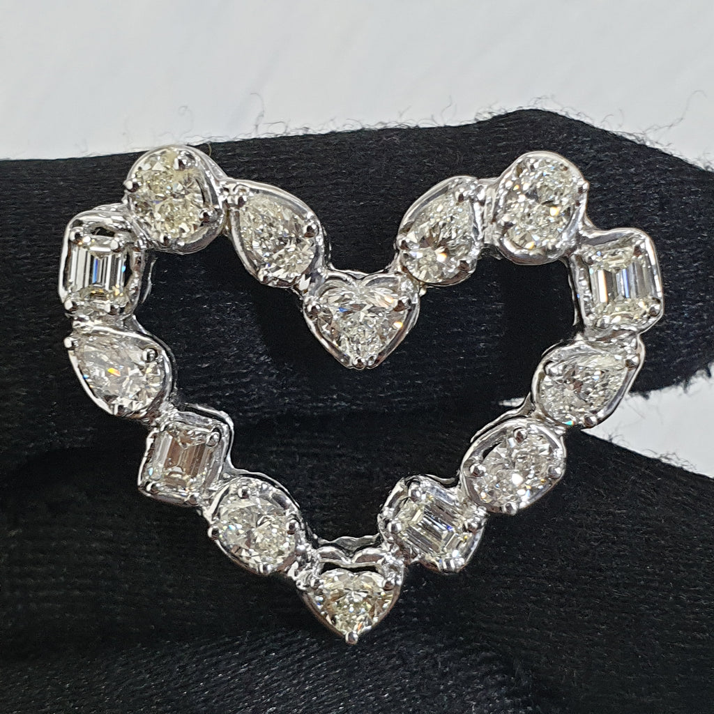 Heart Pendant - 14K White Gold (SOLD - INQUIRE FOR MADE TO ORDER)