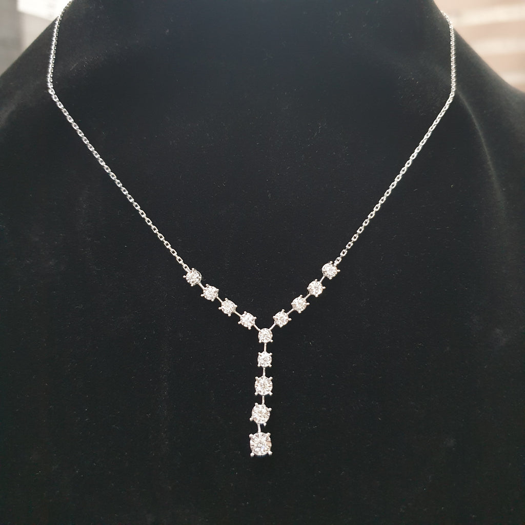 Y NECKLACE - 18K White Gold