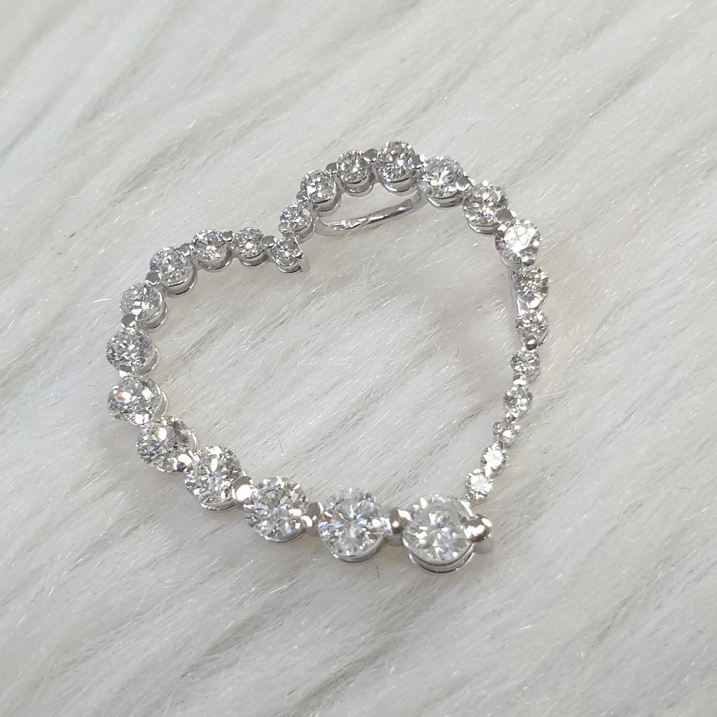 Heart Pendant - 18K White Gold