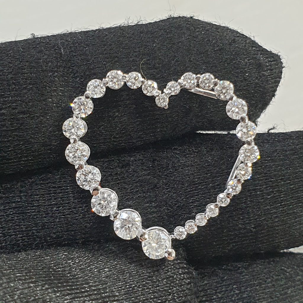 Heart Pendant - 18K White Gold