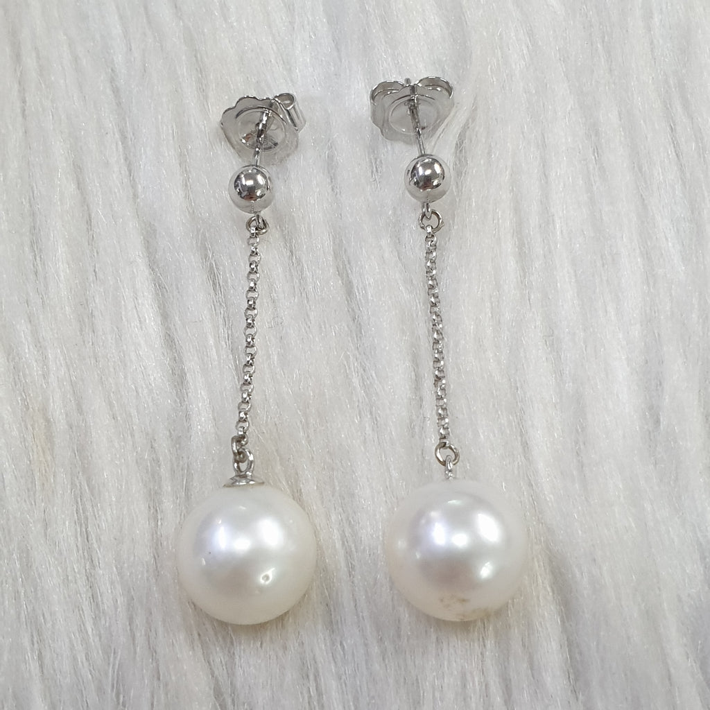 Pearl Drop Earring - 18K White Gold