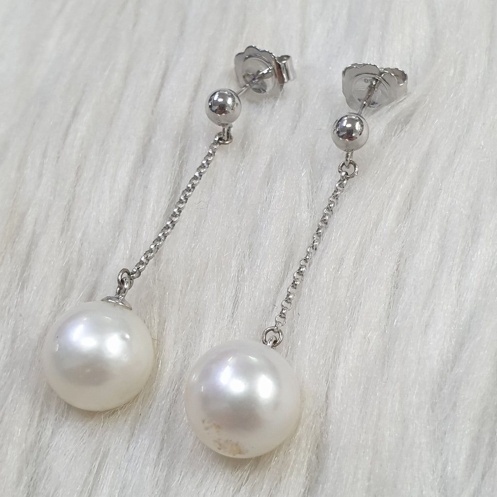 Pearl Drop Earring - 18K White Gold