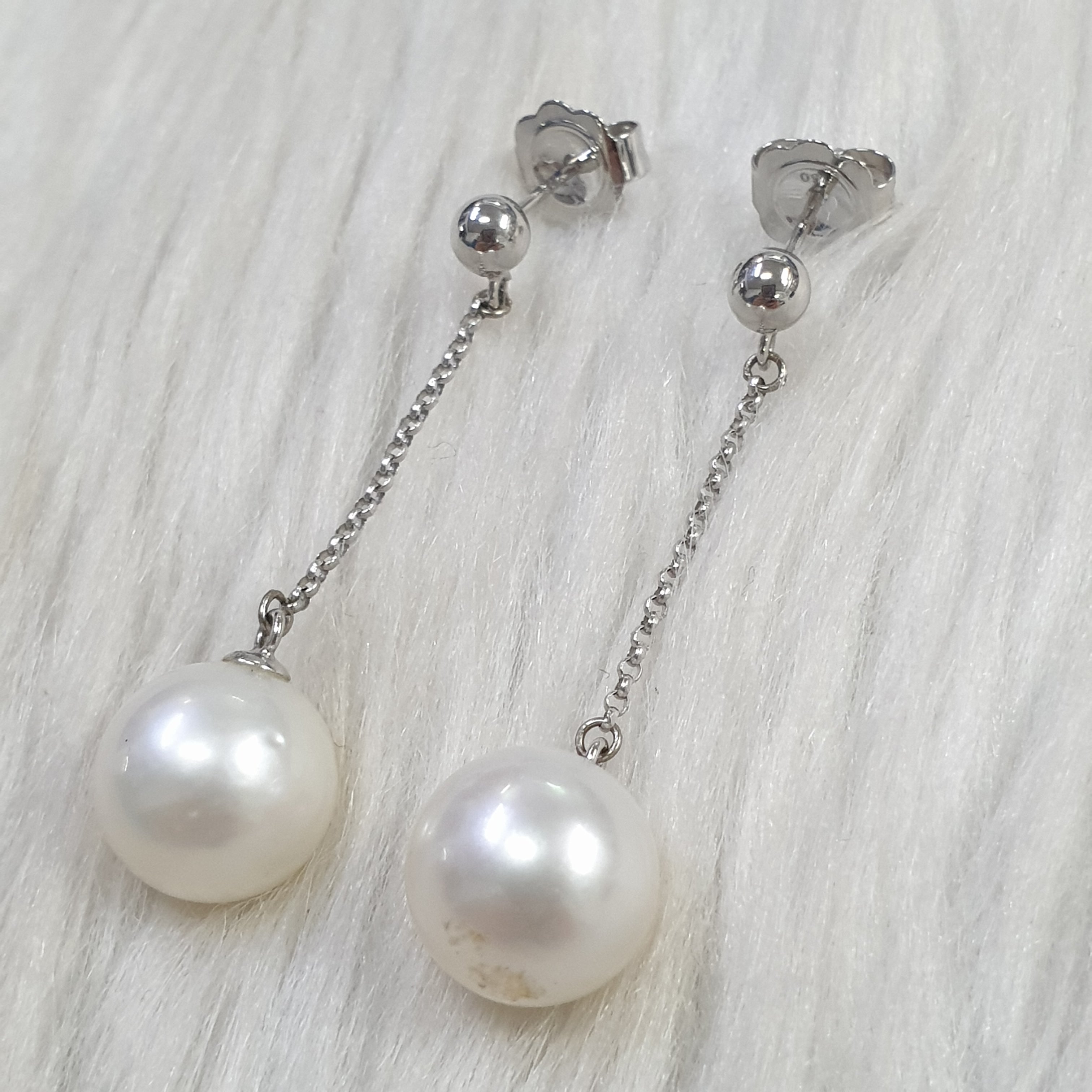 Pearl Drop Earring - 18K White Gold