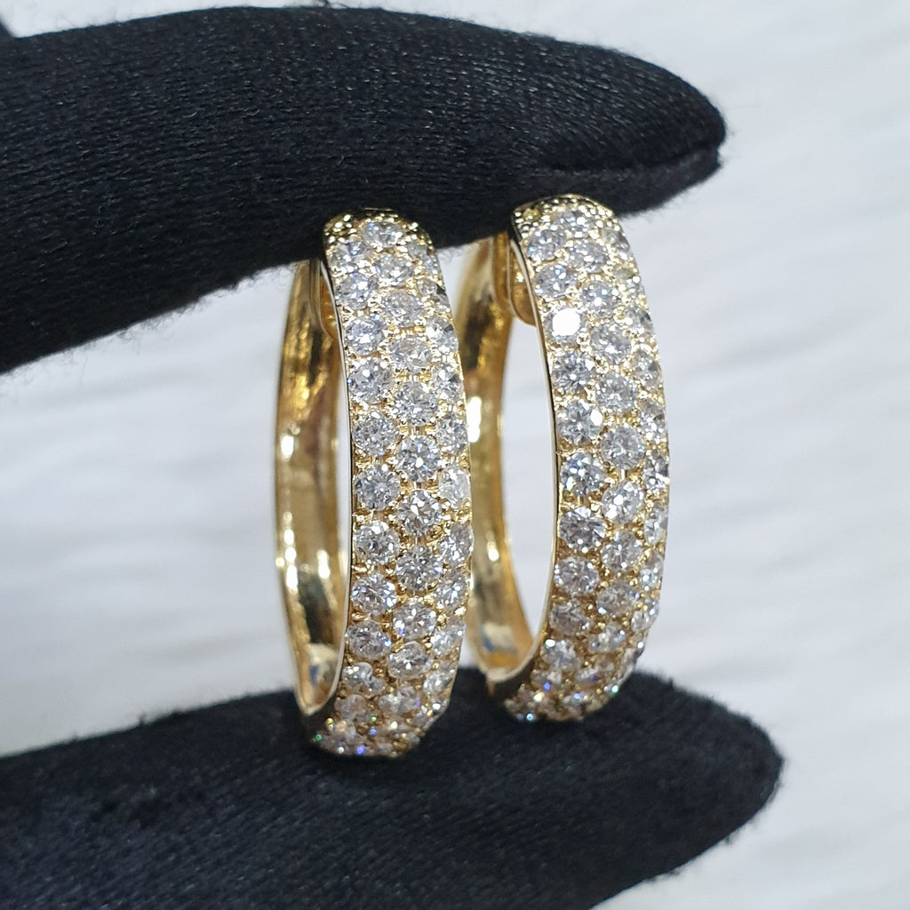 Diamond Creolla Earrings – 14K Yellow Gold (SOLD - INQUIRE FOR MADE TO ORDER)
