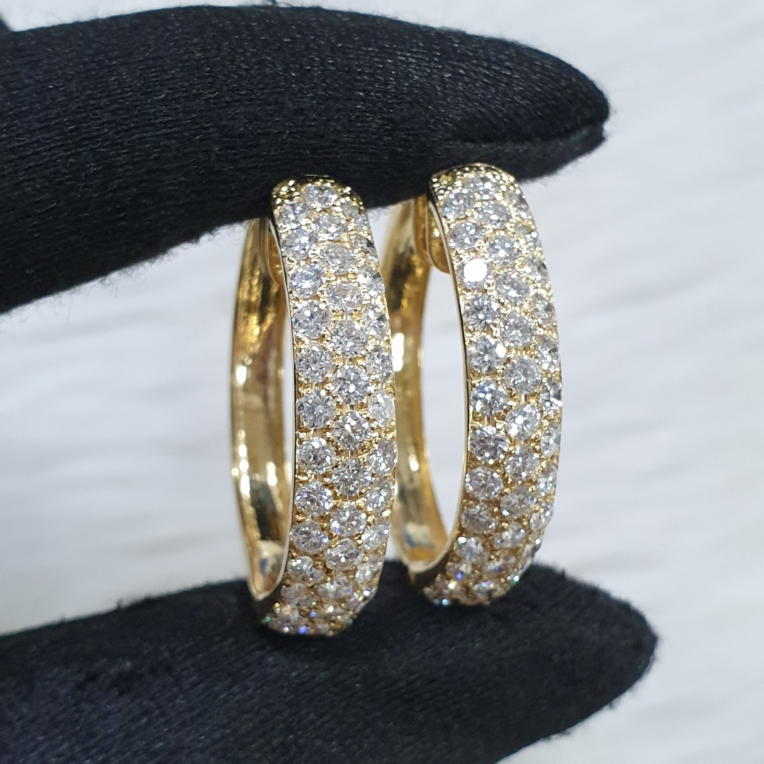 Diamond Creolla Earrings – 14K Yellow Gold (SOLD - INQUIRE FOR MADE TO ORDER)
