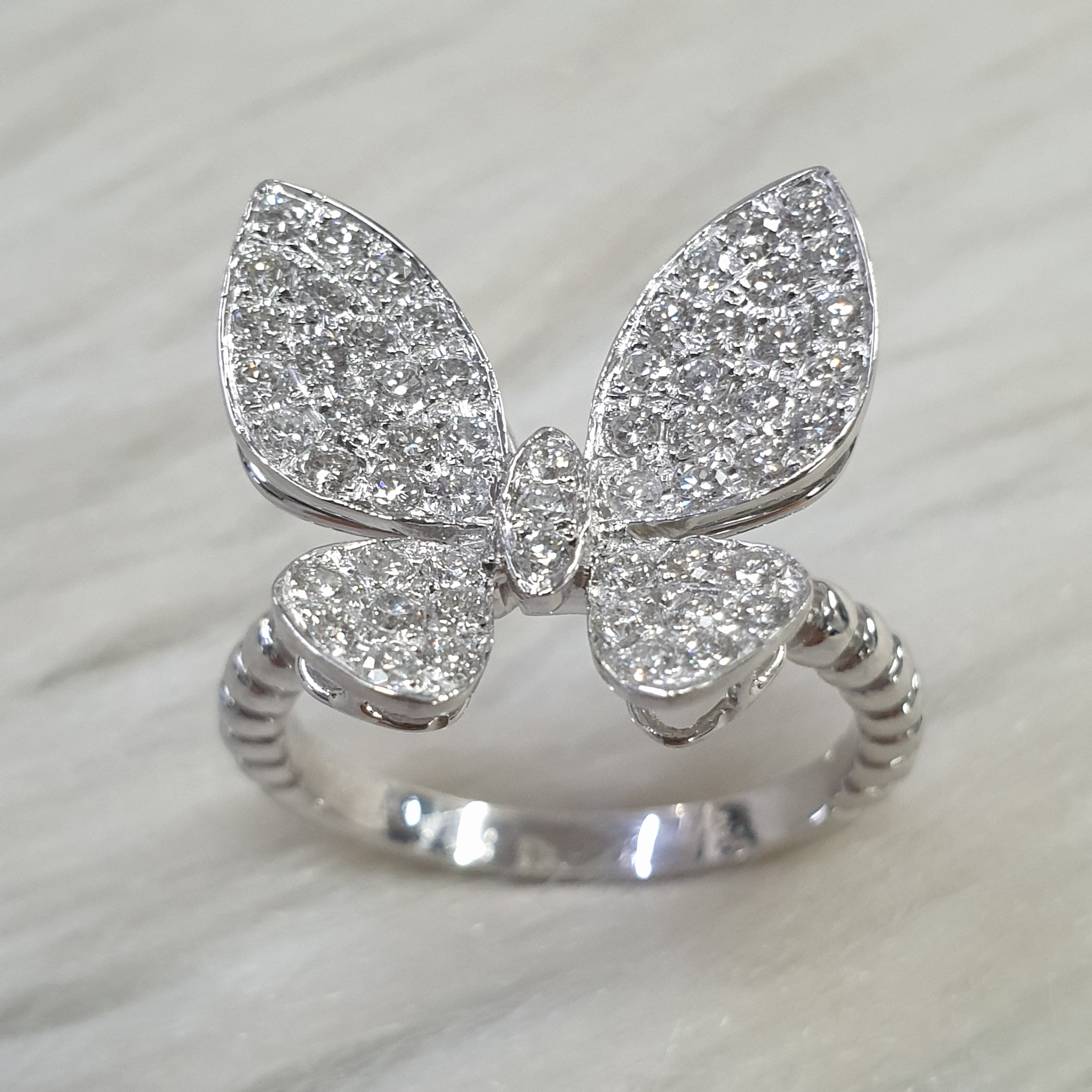 Butterfly Ring - 14K White Gold