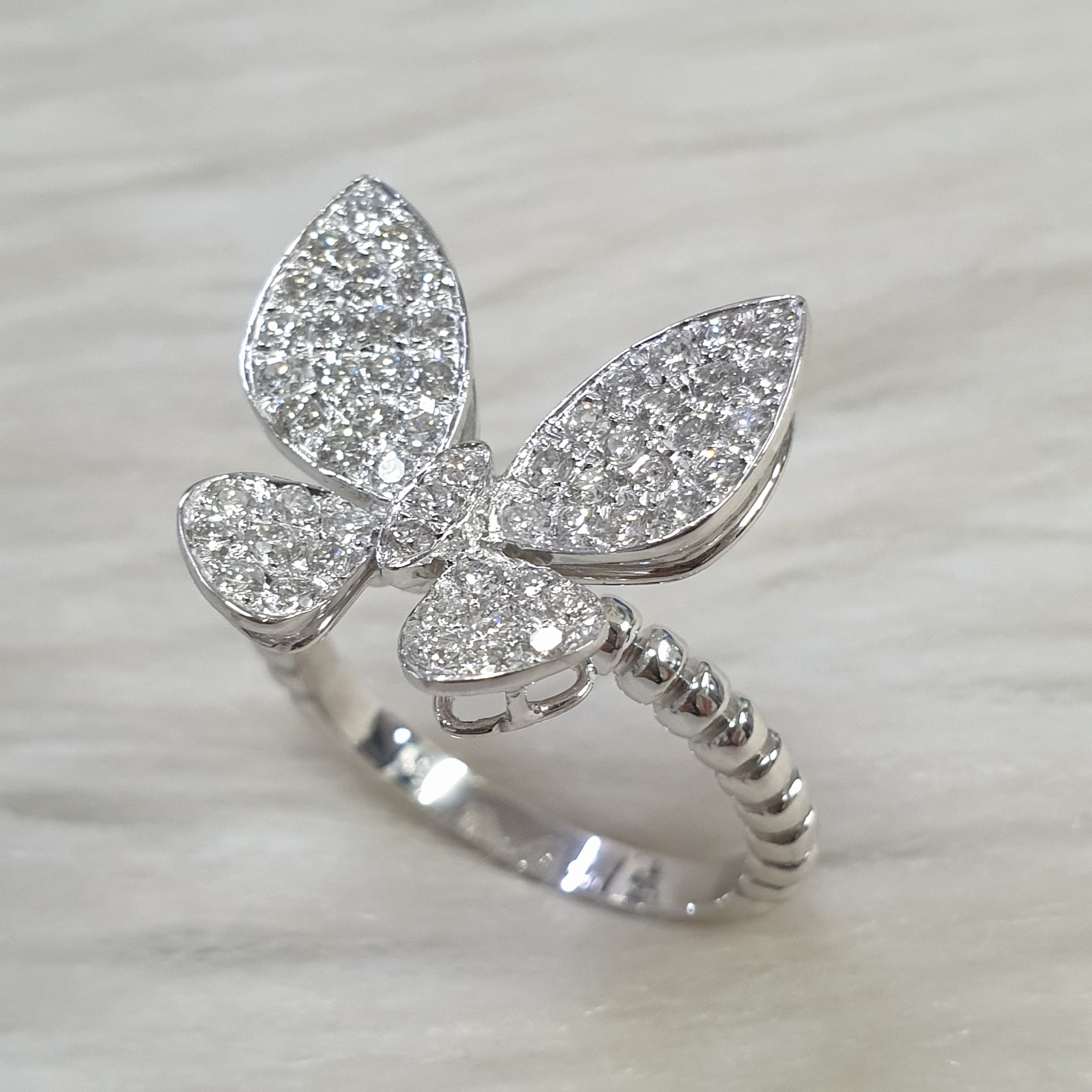 Butterfly Ring - 14K White Gold