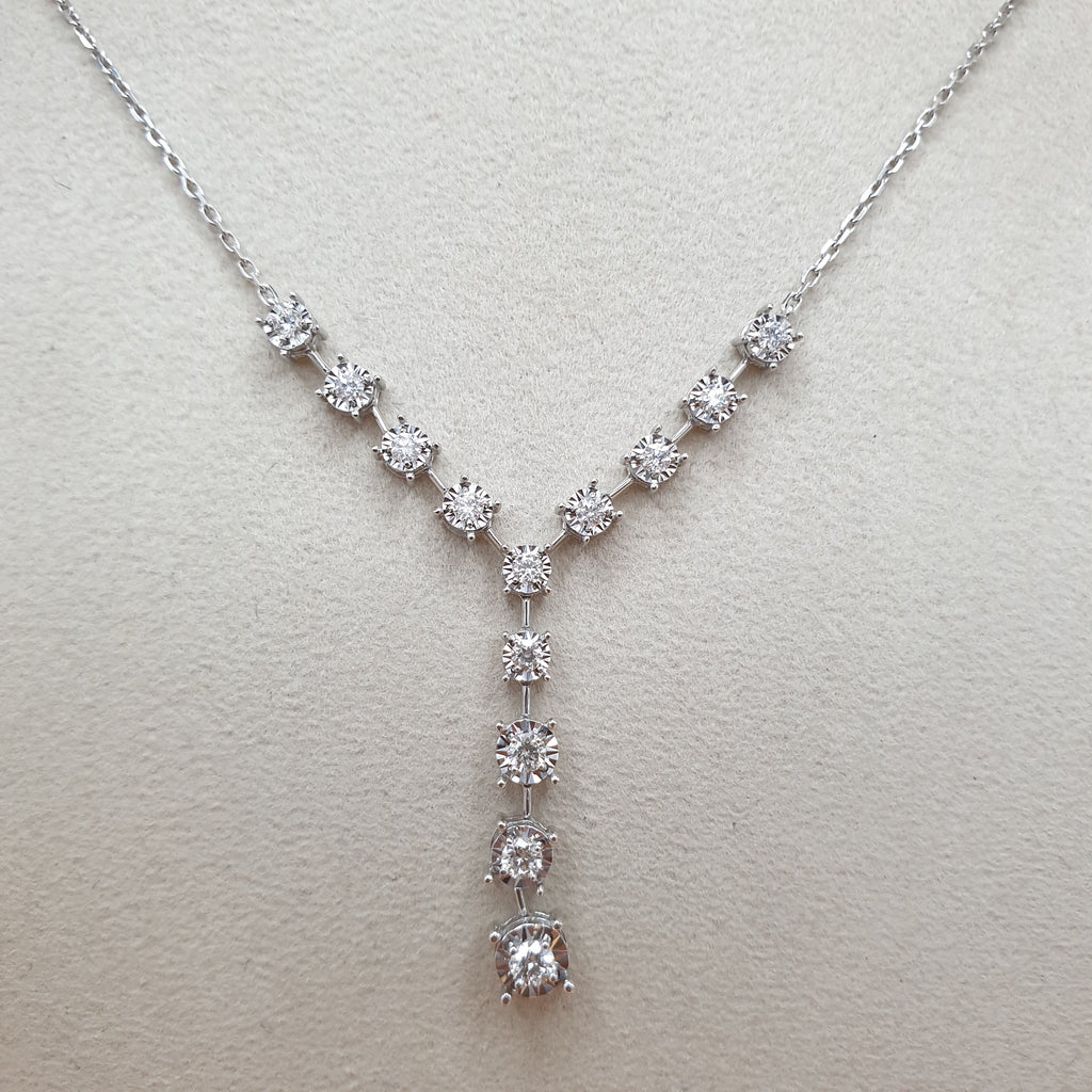 Y NECKLACE - 18K White Gold