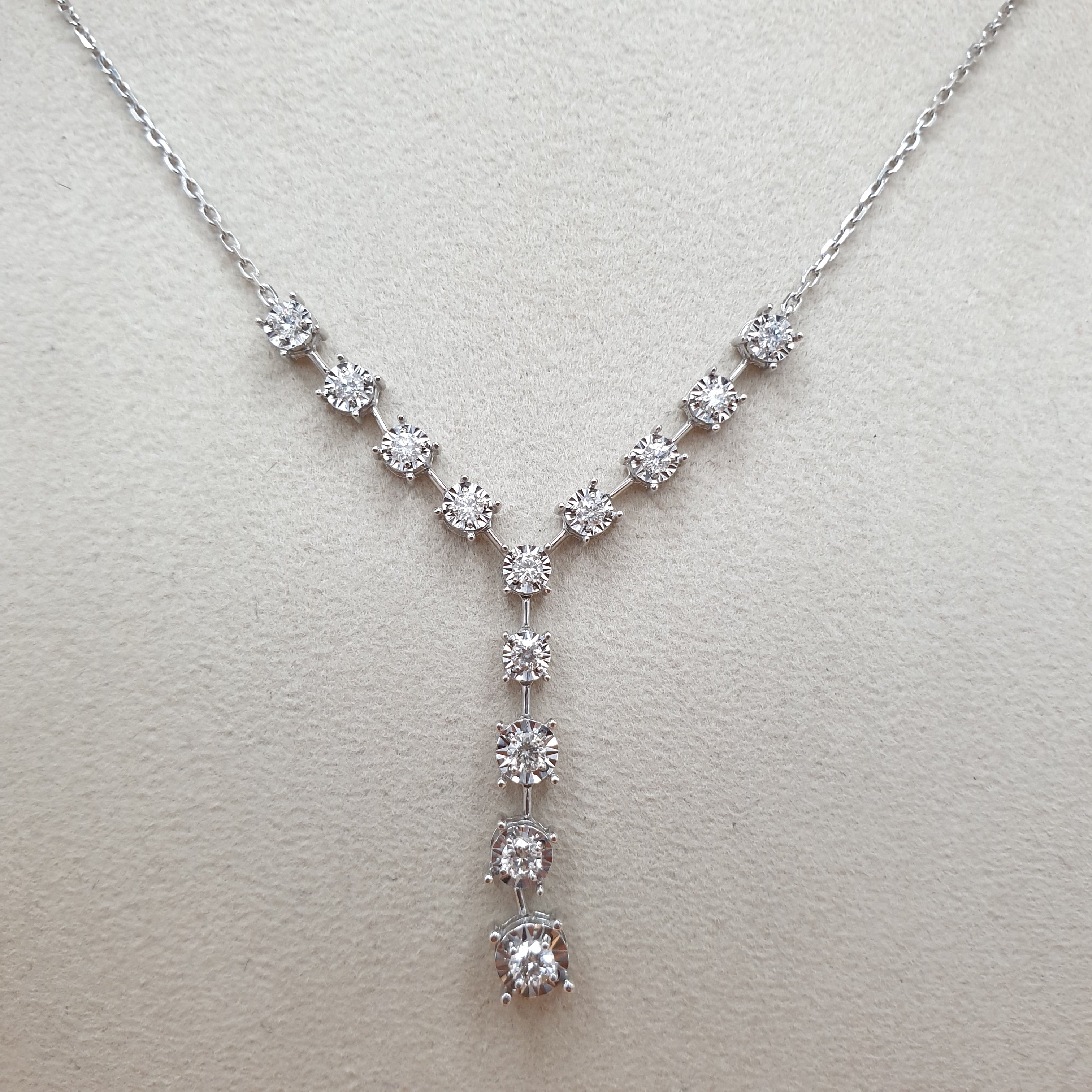Y NECKLACE - 18K White Gold