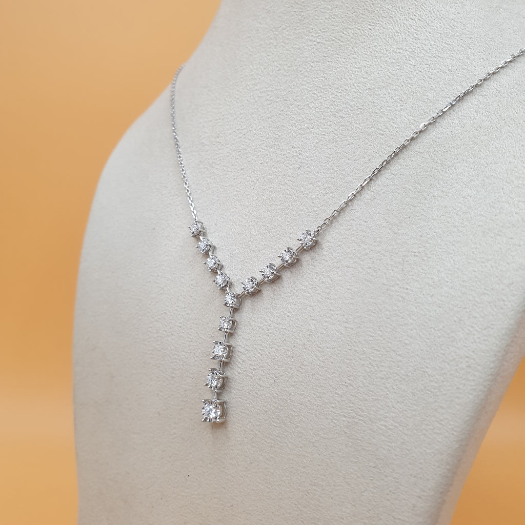 Y NECKLACE - 18K White Gold
