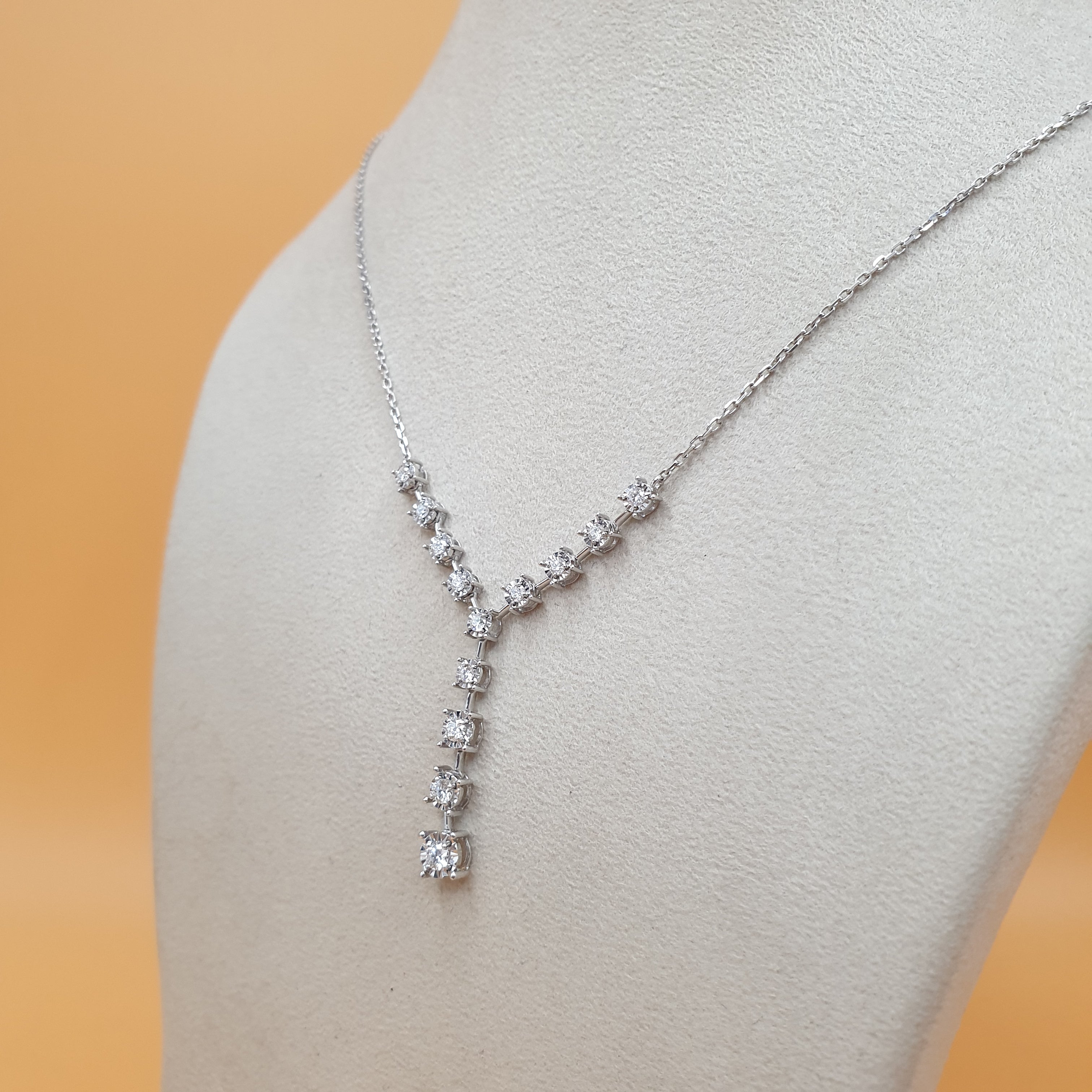 Y NECKLACE - 18K White Gold