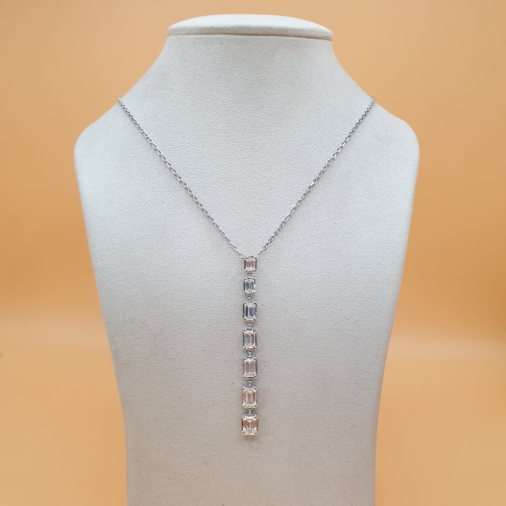 Emerald Dangling Pendant - 14K White Gold (SOLD - INQUIRE FOR MADE TO ORDER)