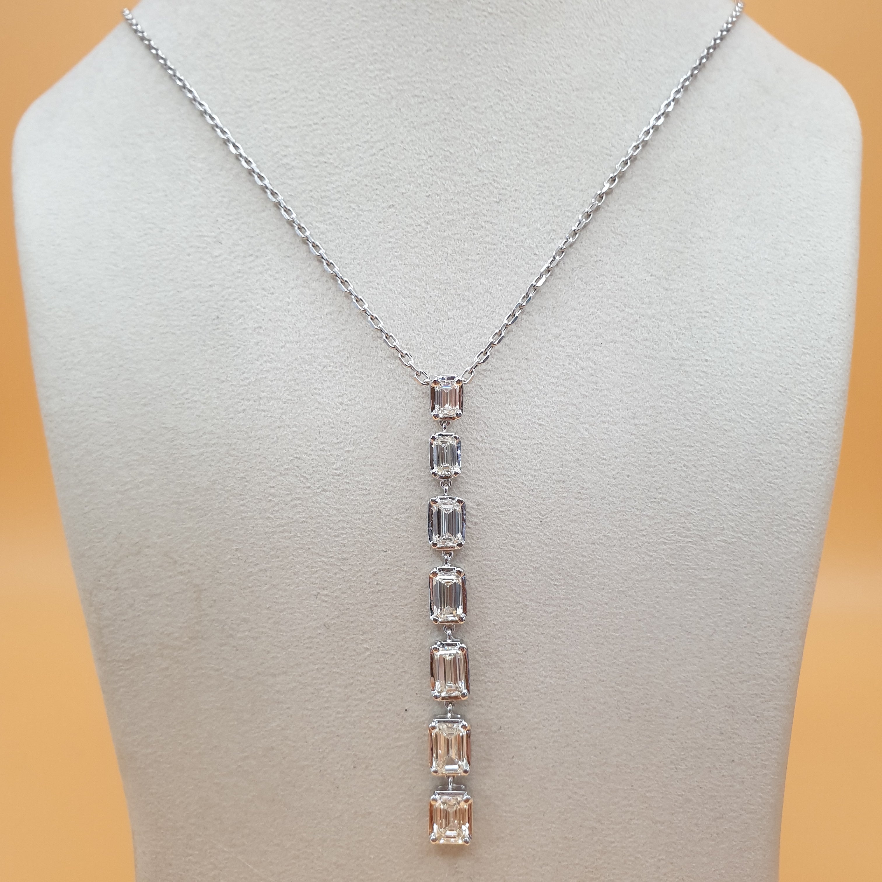 Emerald Dangling Pendant - 14K White Gold (SOLD - INQUIRE FOR MADE TO ORDER)