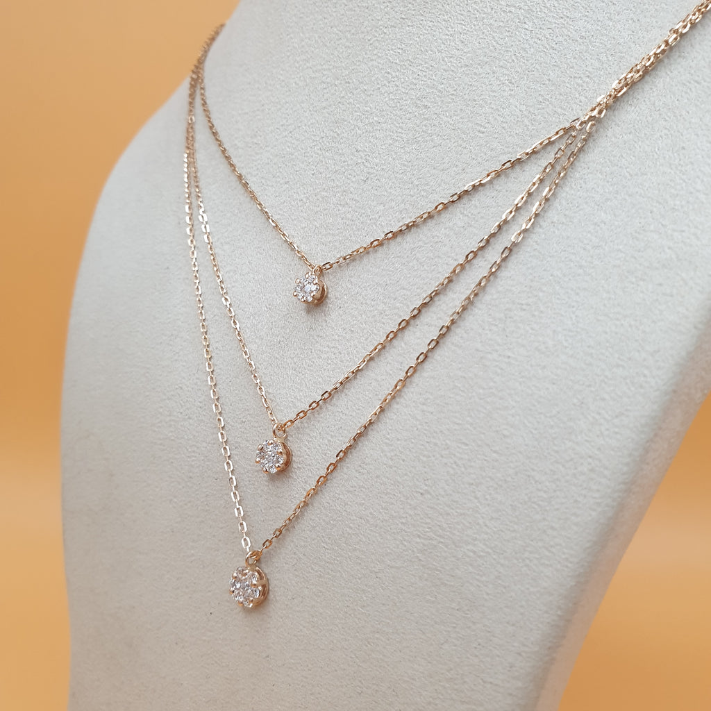 THREE LINER ROSITAS NECKLACE - 18K Rose Gold