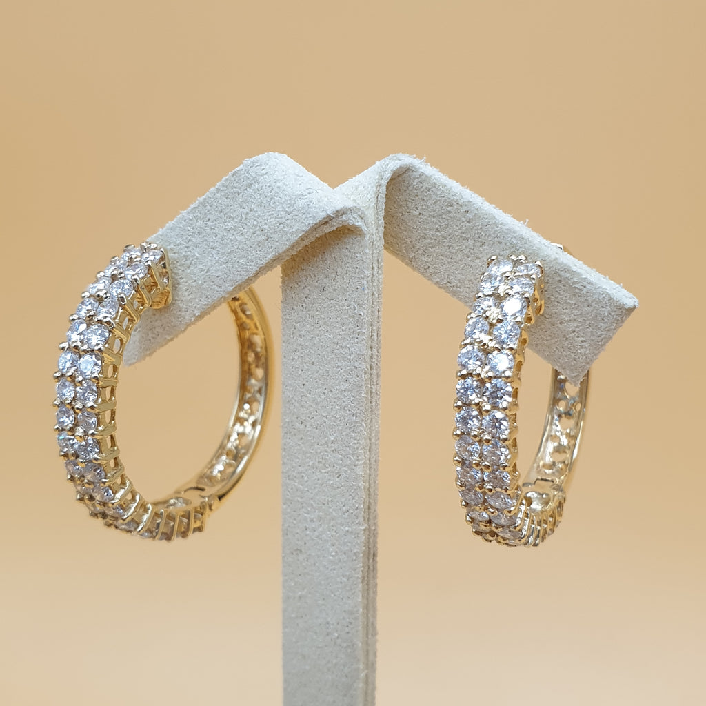 Diamond Creolla Earring - 14K Yellow Gold