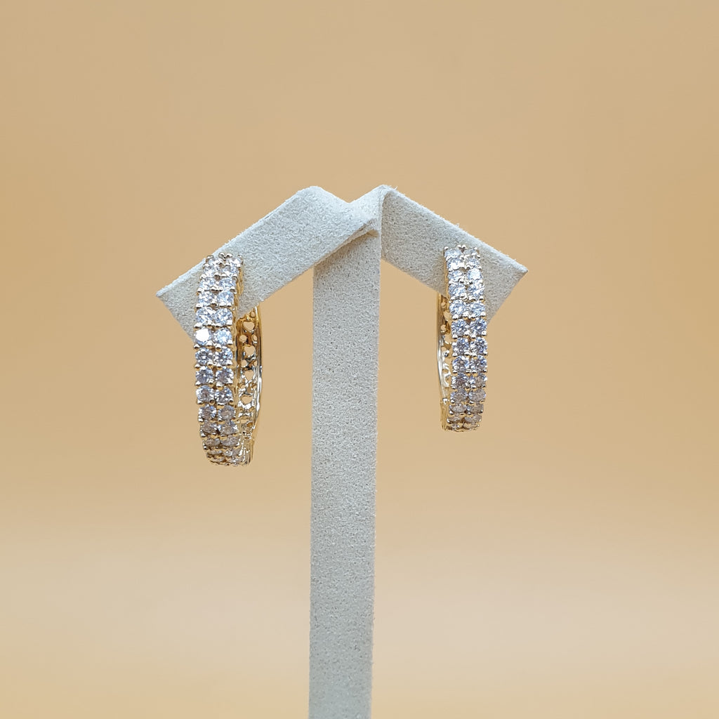 Diamond Creolla Earring - 14K Yellow Gold