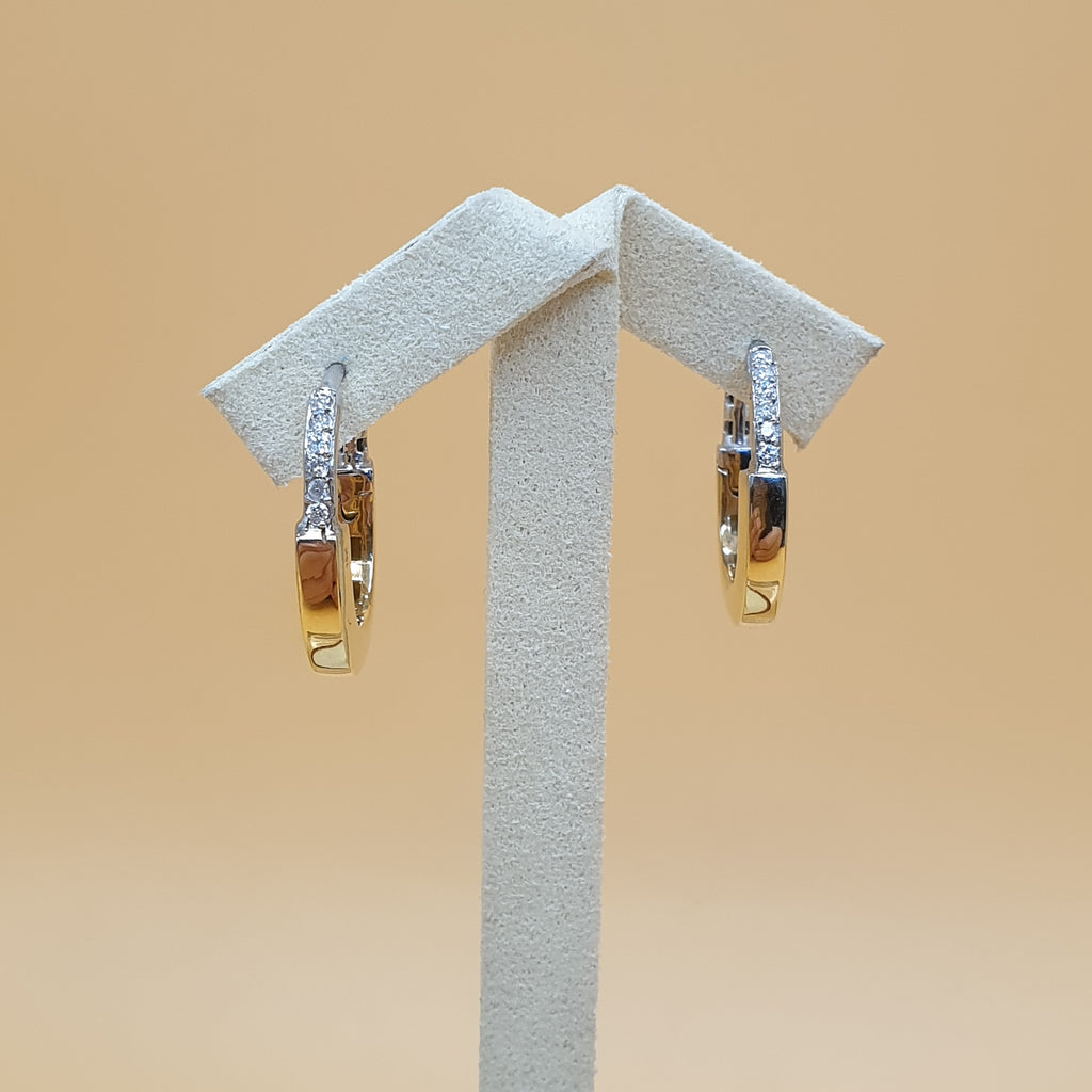 Pair Earrings PadLock - 18K White / Yellow Gold