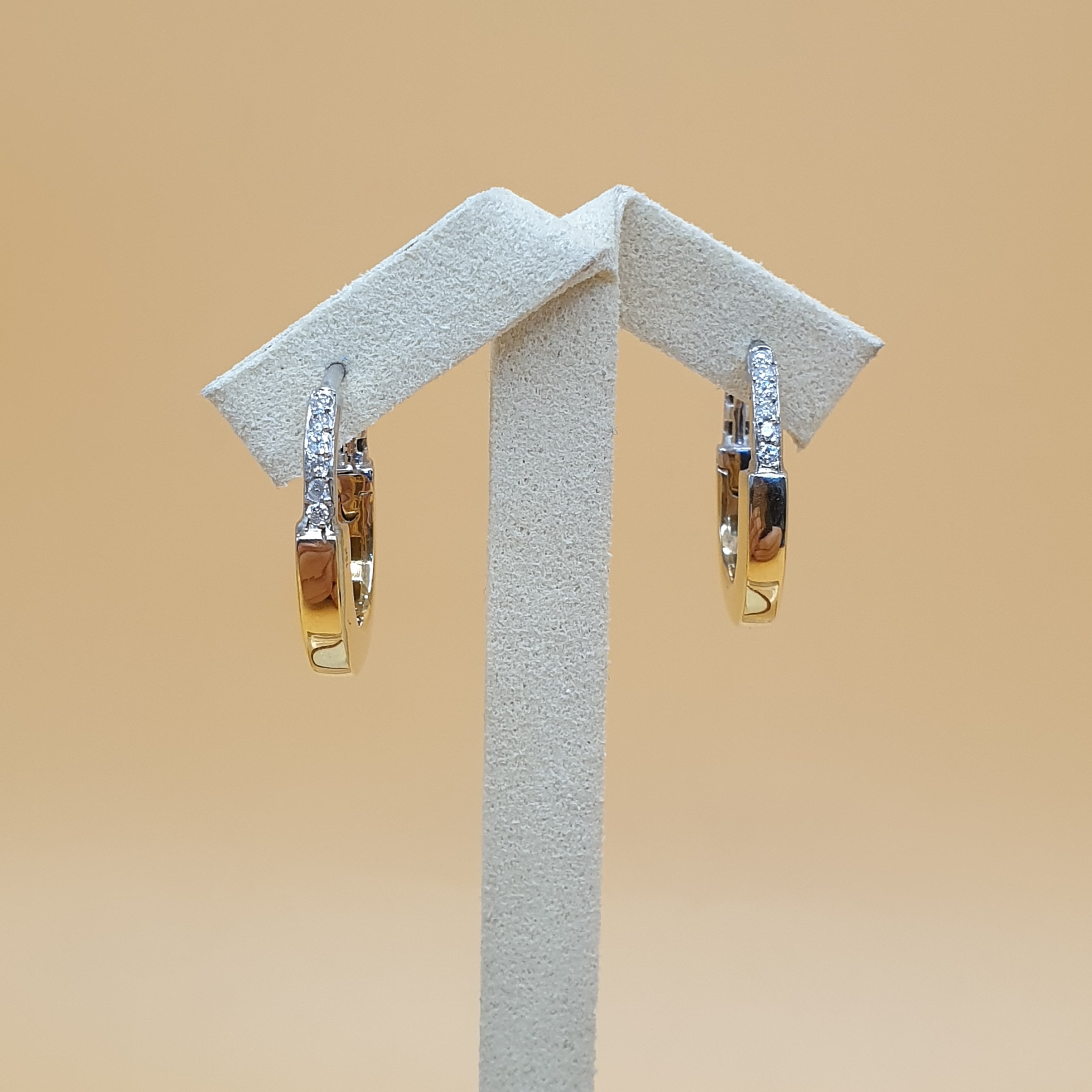 Pair Earrings PadLock - 18K White / Yellow Gold