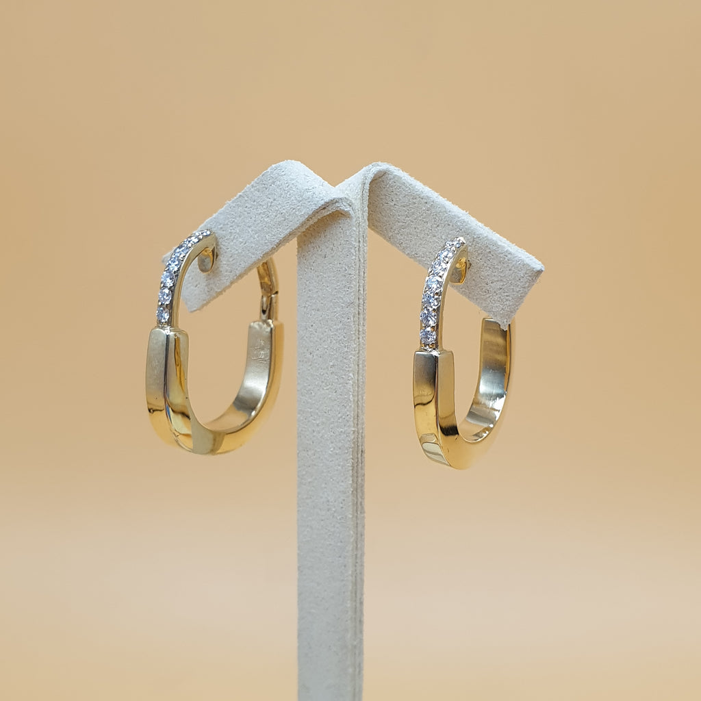 Pair Earrings PadLock Yellow Gold
