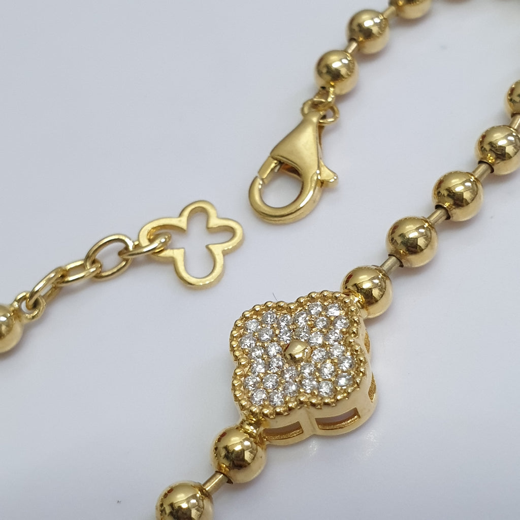 Clover Bracelet – Yellow Gold with Diamonds