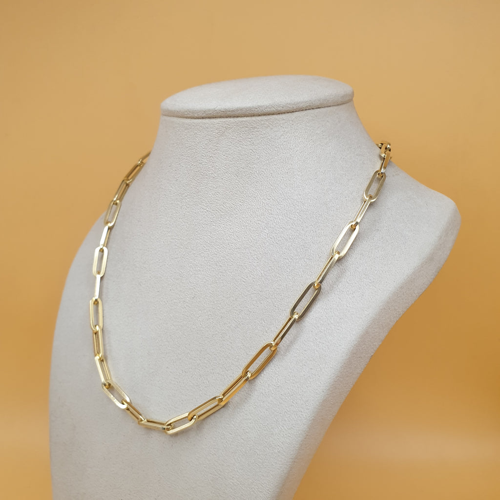 Paperclip Necklace - 18K Yellow Gold