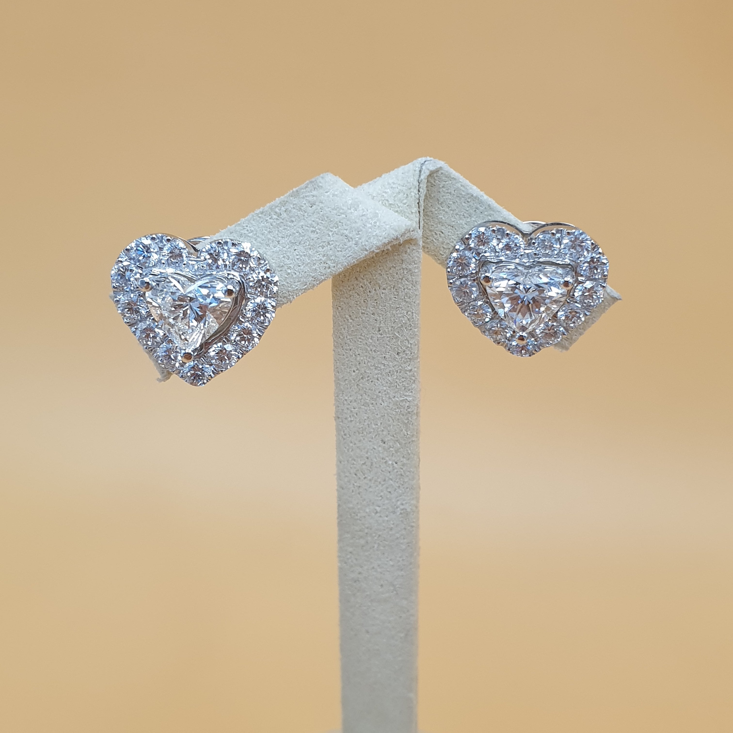 Detachable Heart Diamond Terno Set – 14K White Gold