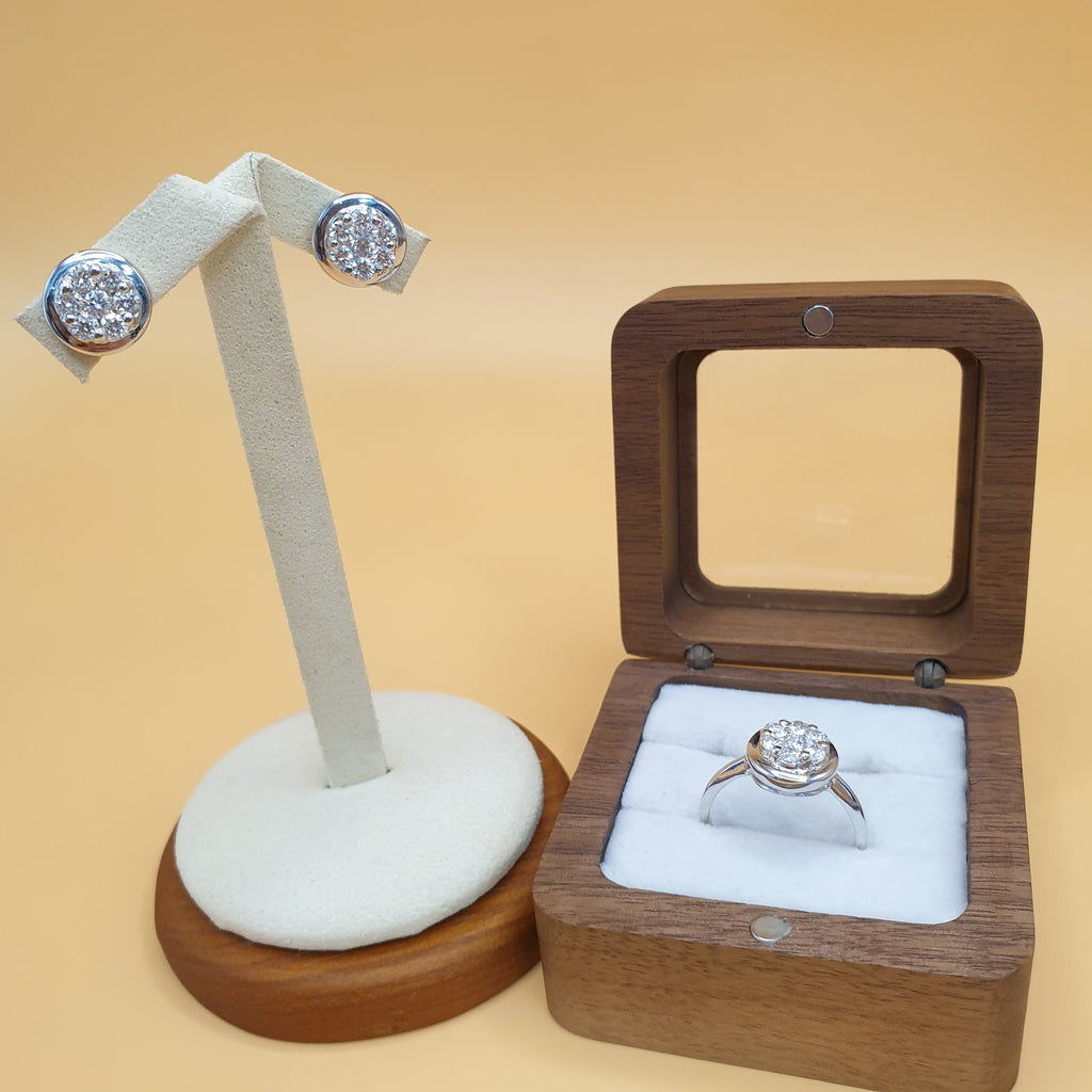 Round Diamond Terno Set – 14K White Gold (SOLD - INQUIRE FOR MADE TO ORDER)