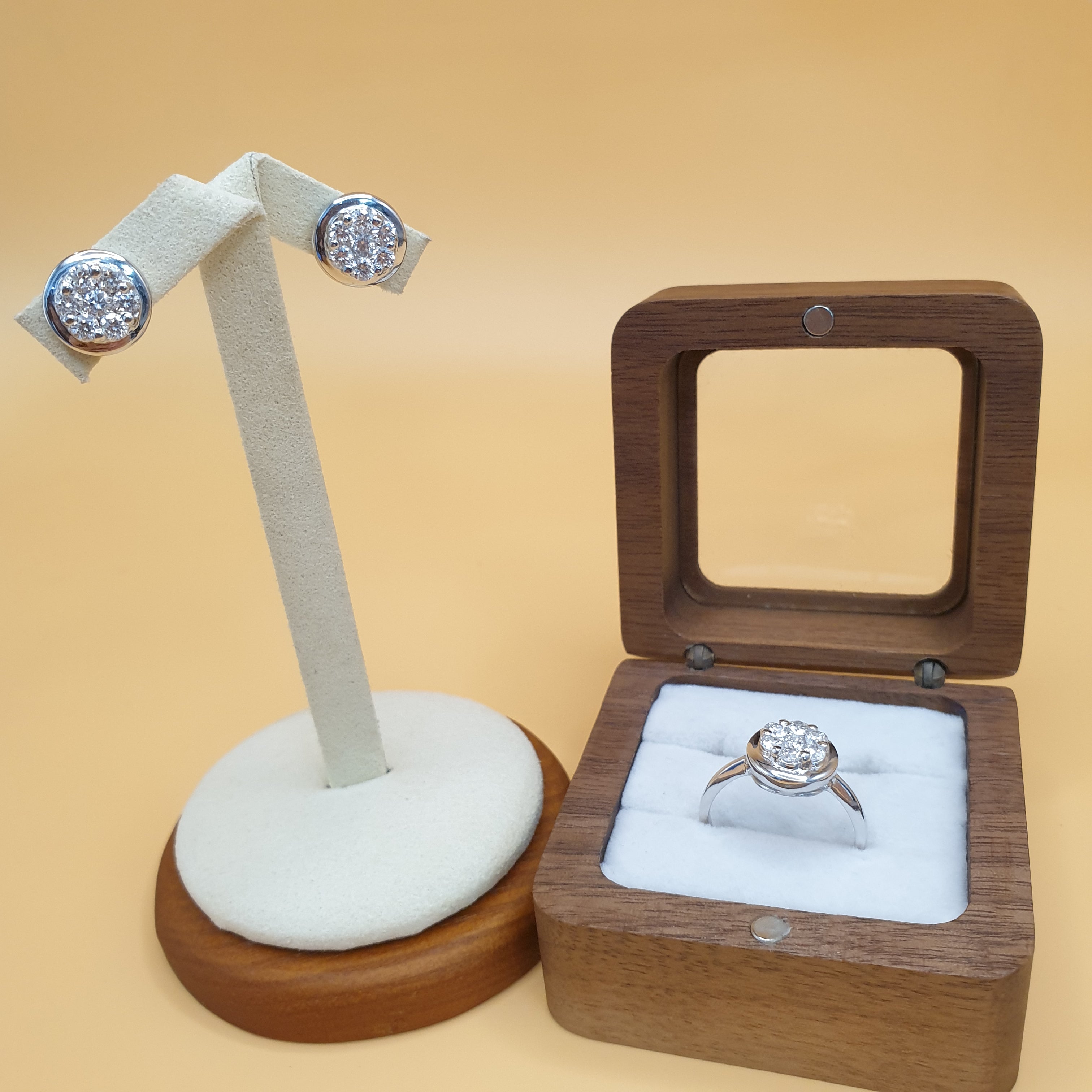 Round Diamond Terno Set – 14K White Gold (SOLD - INQUIRE FOR MADE TO ORDER)
