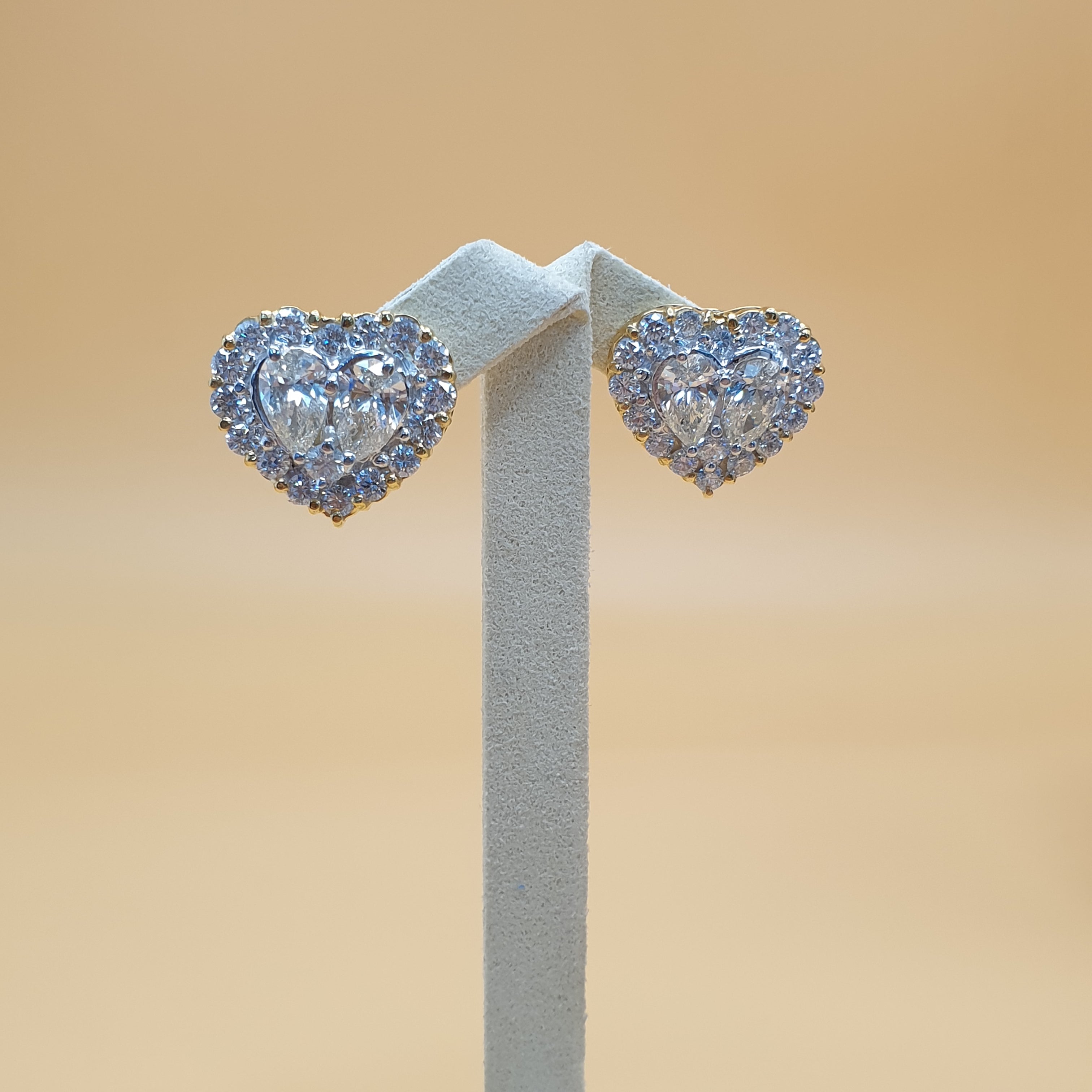Heart Illusion Diamond Terno Set - 14K Yellow Gold