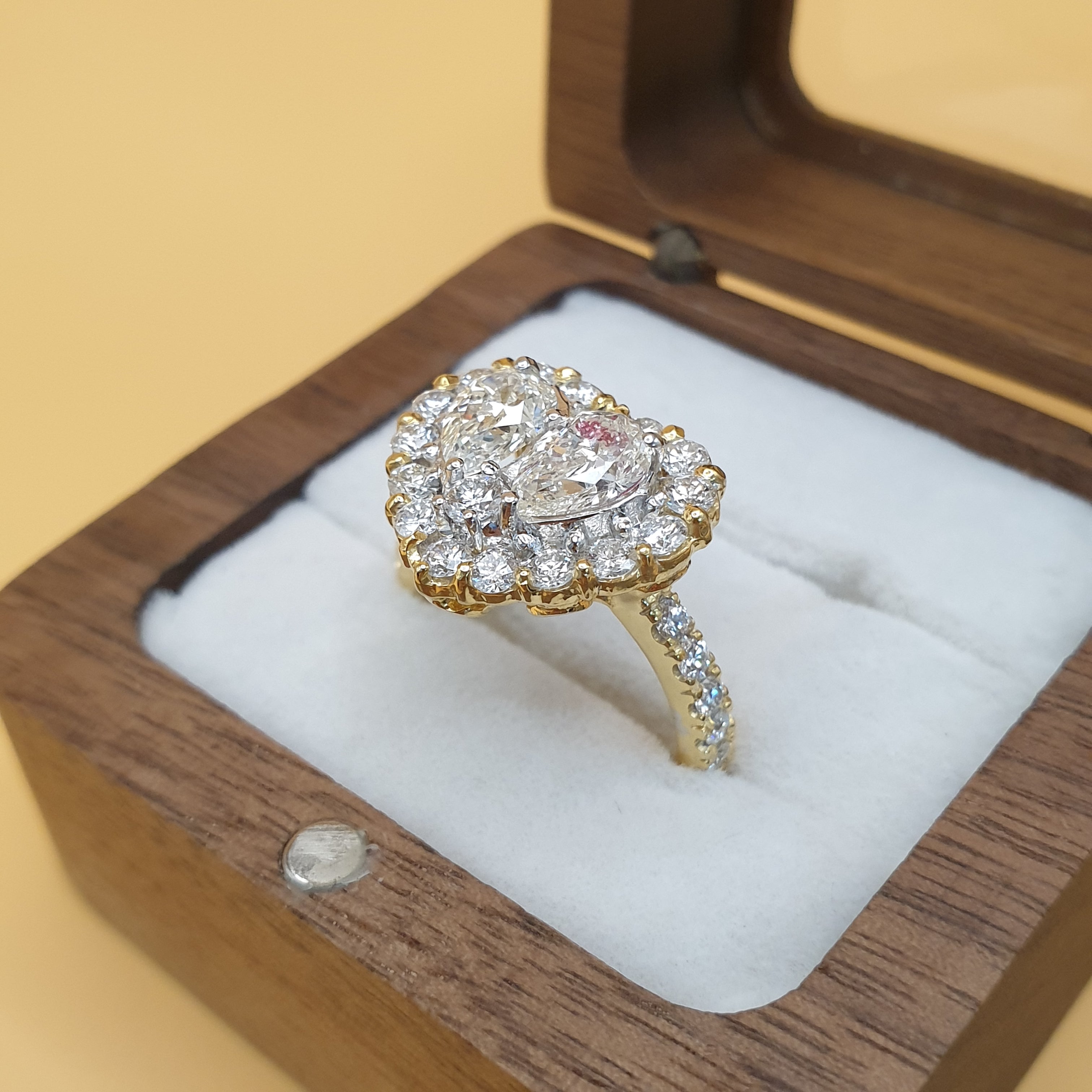 Heart Illusion Diamond Terno Set - 14K Yellow Gold