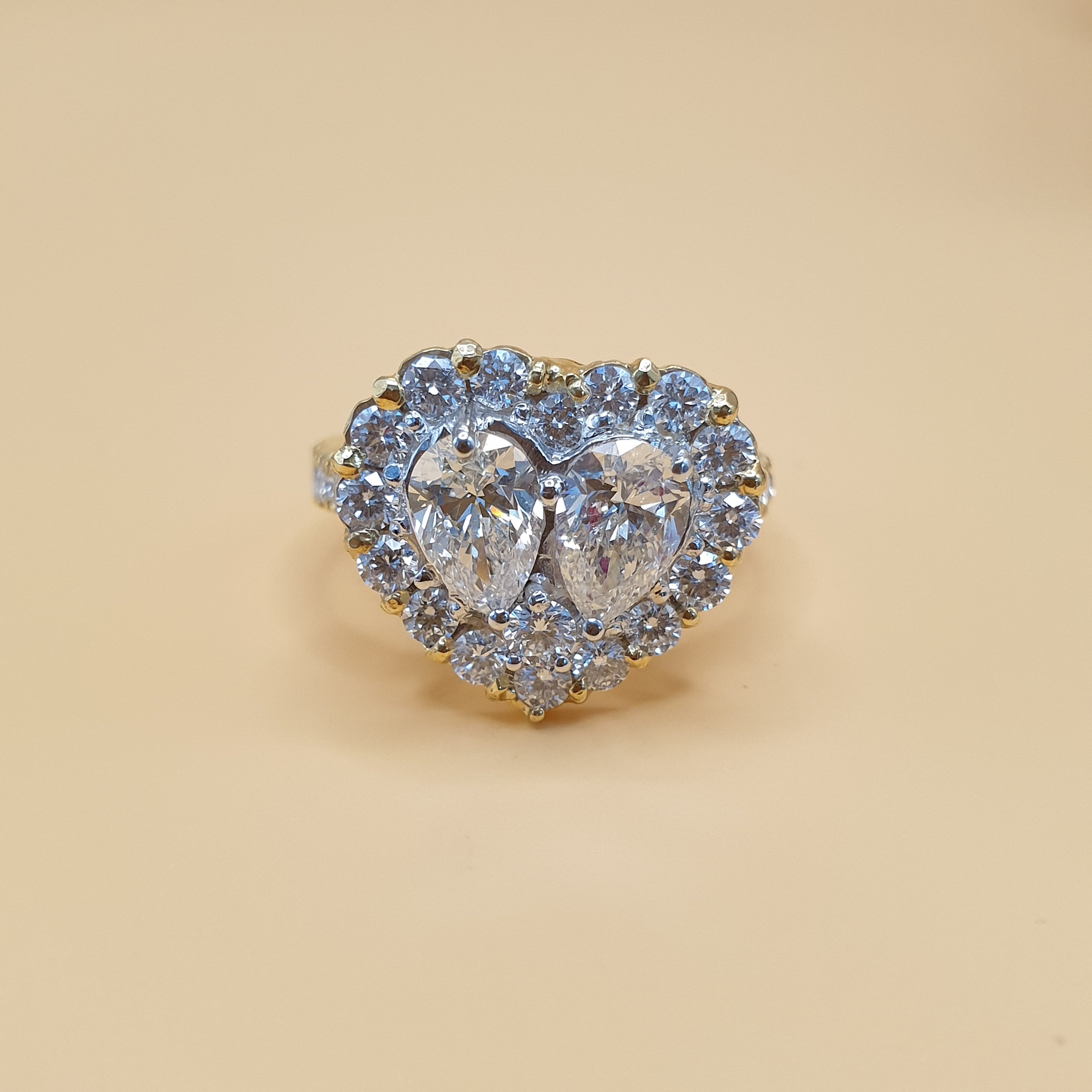 Heart Illusion Diamond Terno Set - 14K Yellow Gold