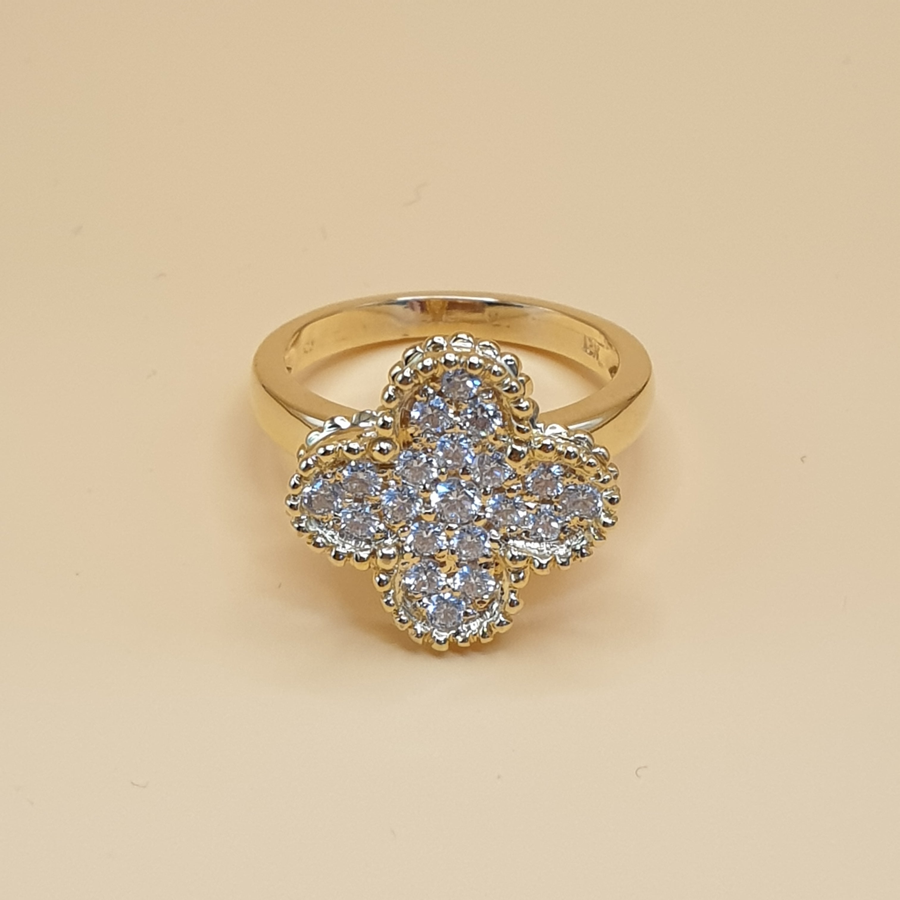 Clover-Shaped Diamond Ring and Earring Set – 18K Yellow Gold (SOLD - INQUIRE FOR MADE TO ORDER)