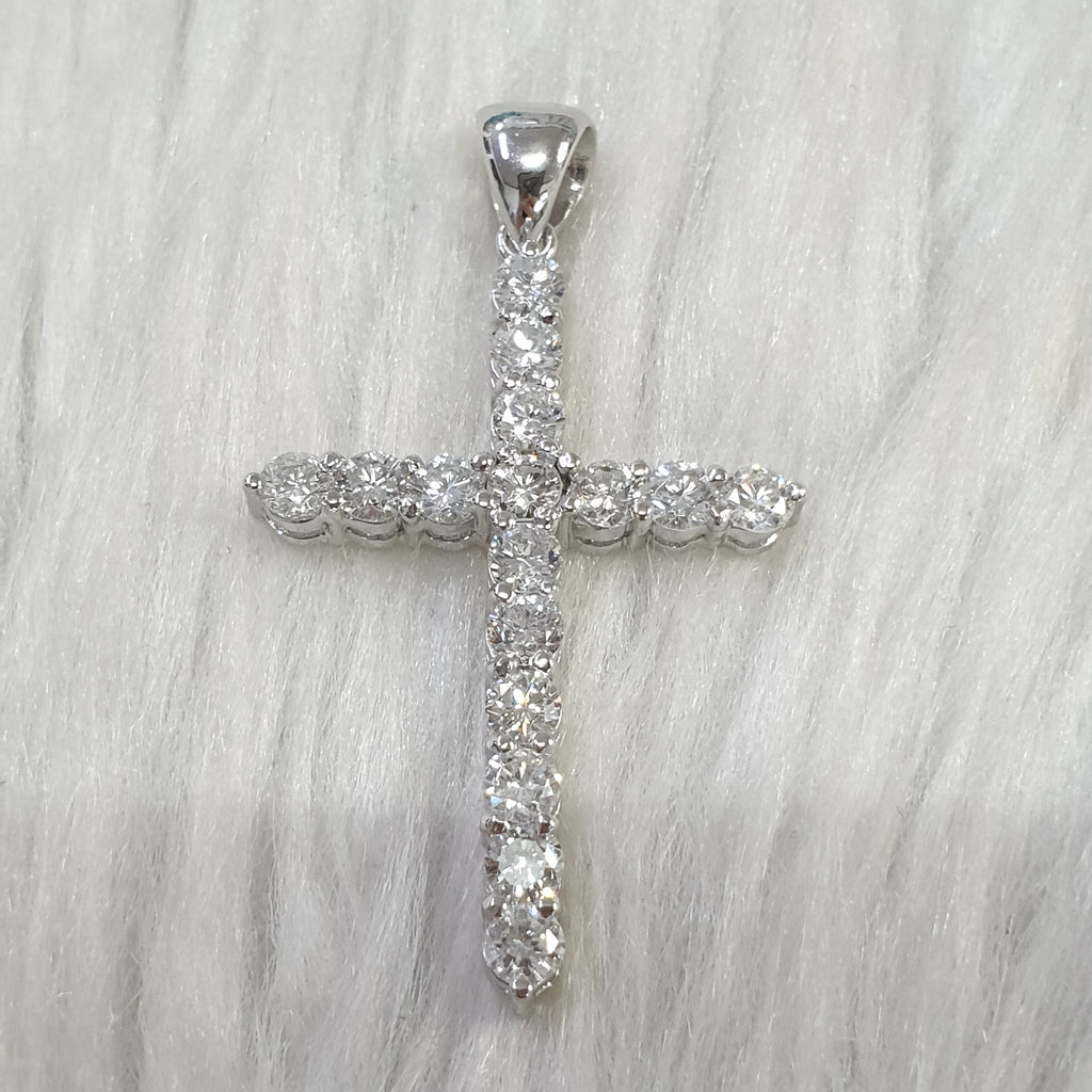 Cross Pendant - 14K White Gold (SOLD - INQUIRE FOR MADE TO ORDER)