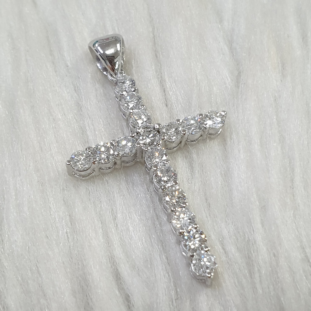 Cross Pendant - 14K White Gold (SOLD - INQUIRE FOR MADE TO ORDER)