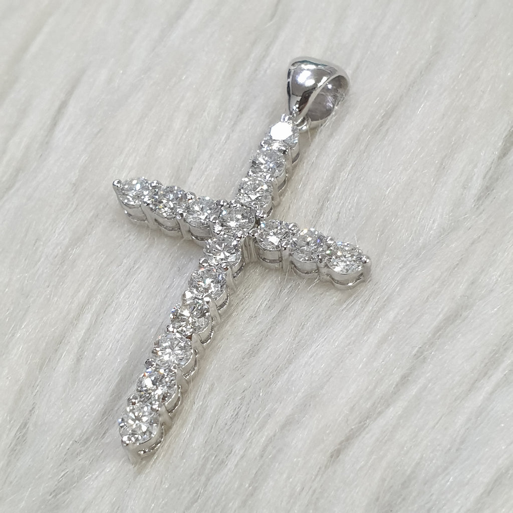 Cross Pendant - 14K White Gold (SOLD - INQUIRE FOR MADE TO ORDER)