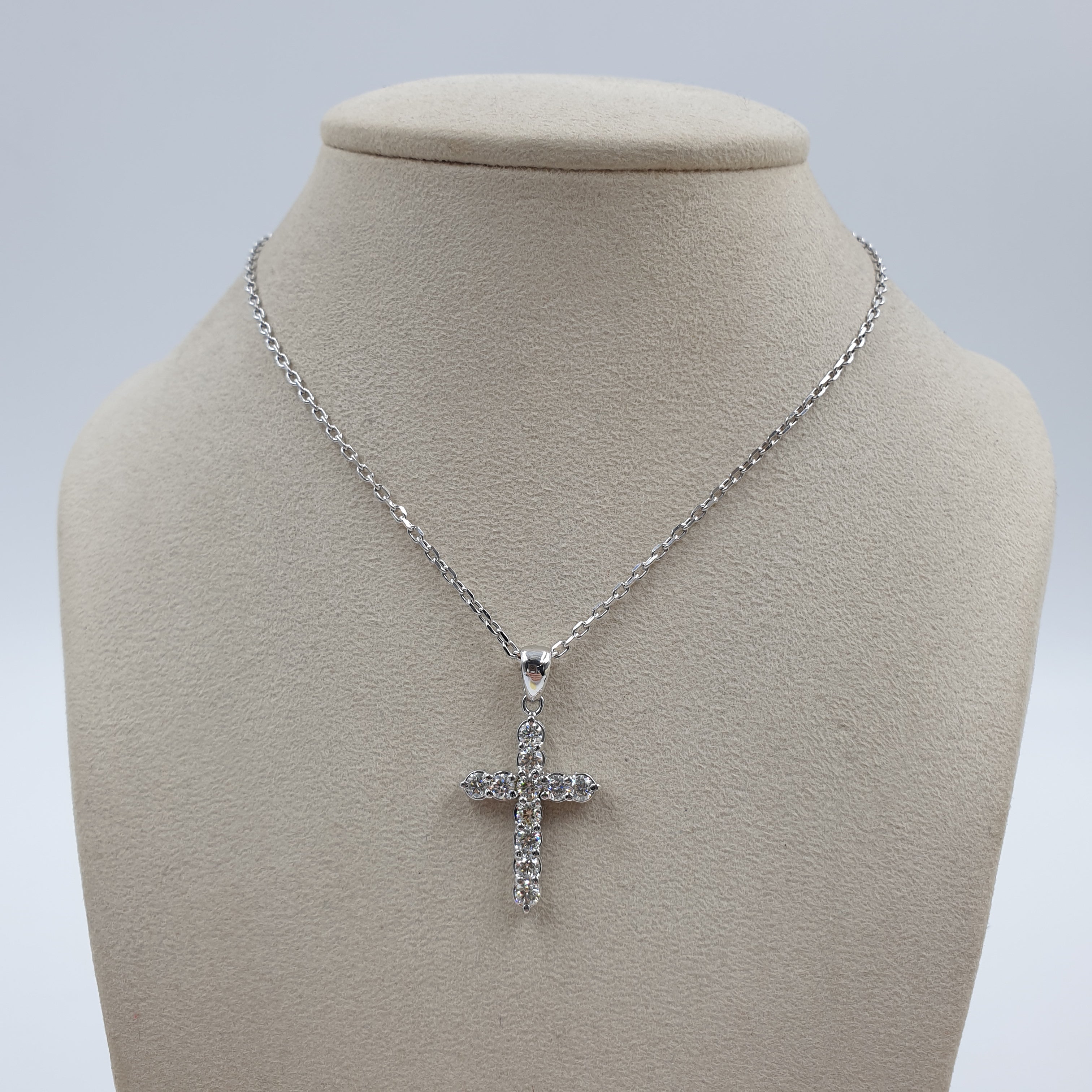 Cross Pendant - 14K White Gold