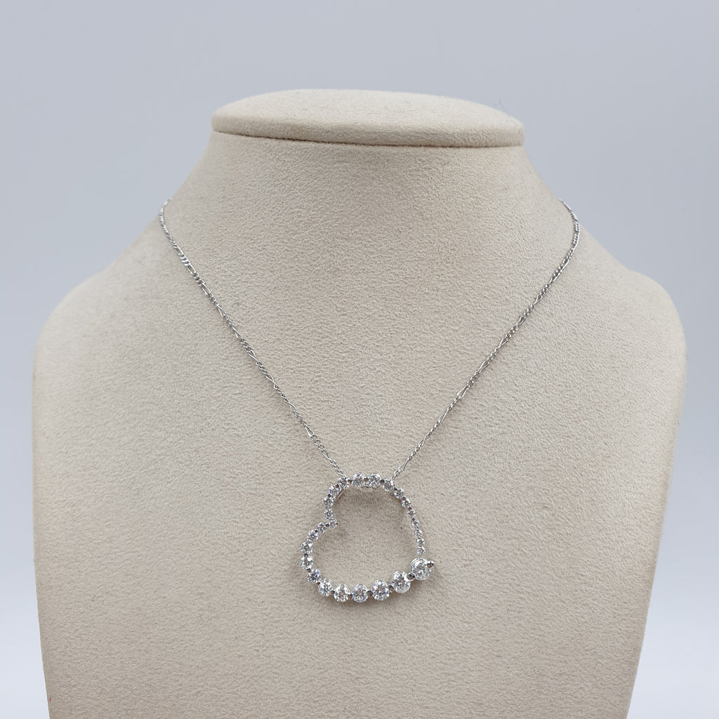 Heart Pendant - 18K White Gold