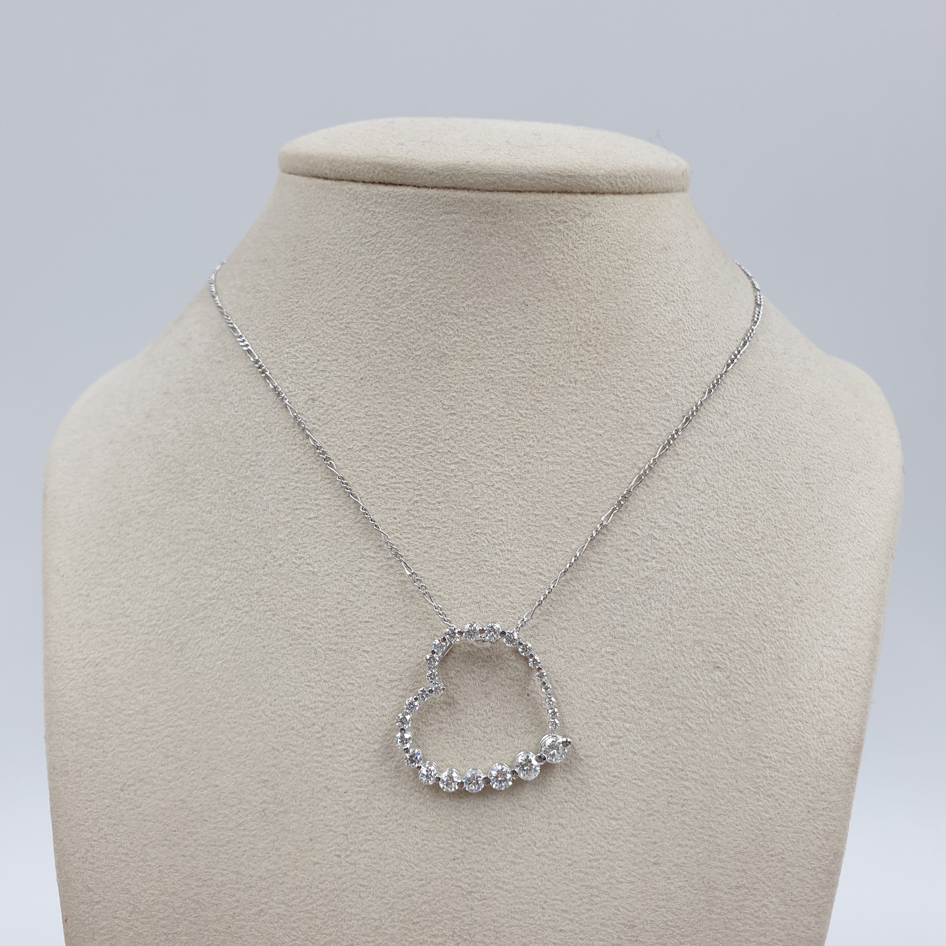 Heart Pendant - 18K White Gold