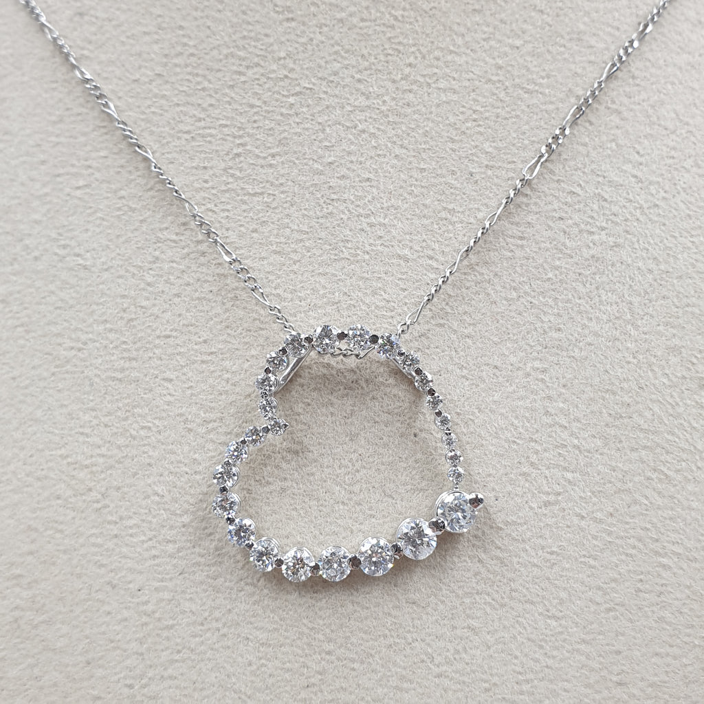 Heart Pendant - 18K White Gold