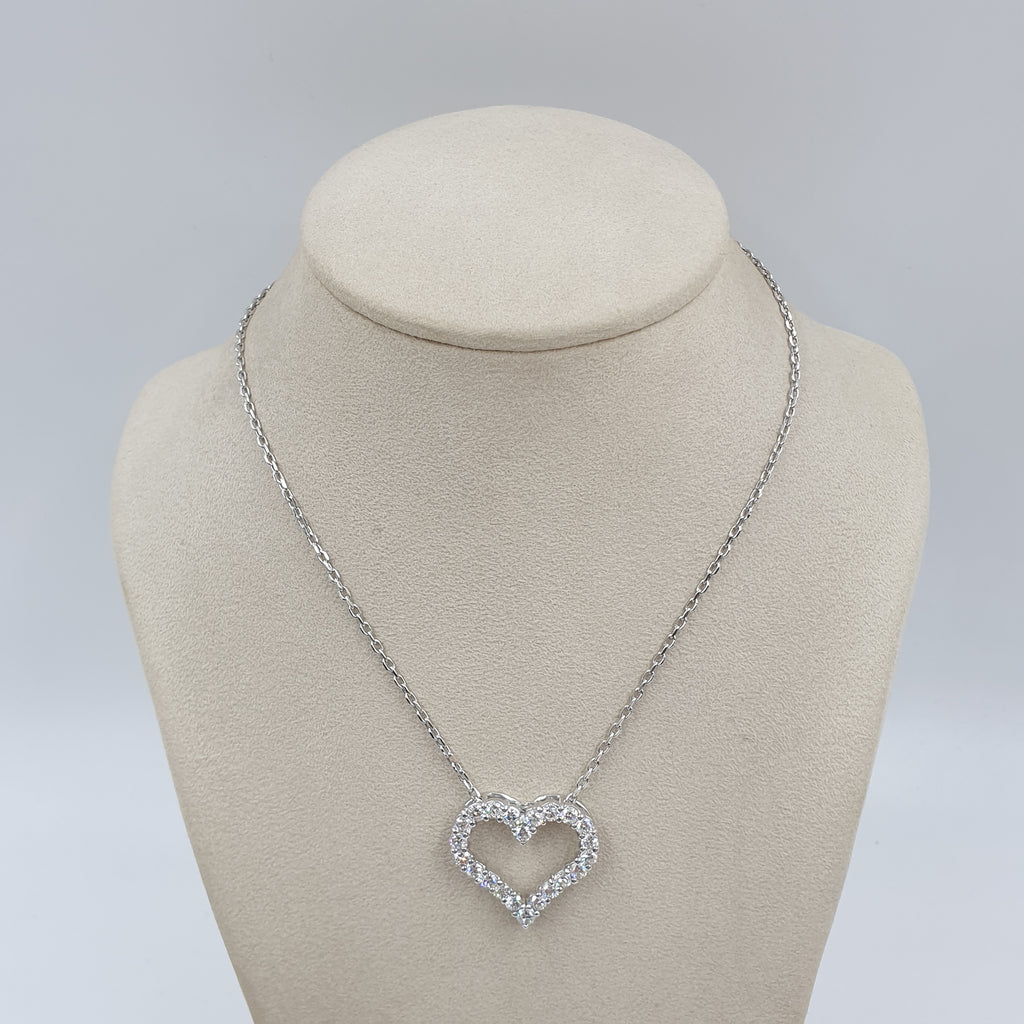 Heart Pendant - 14K White Gold